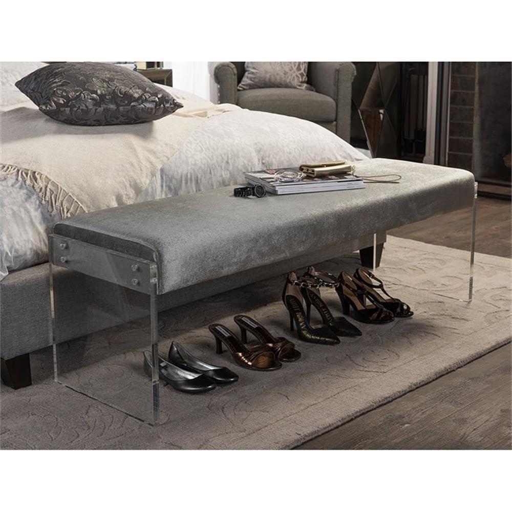 Polyester Blend Upholstered Bench