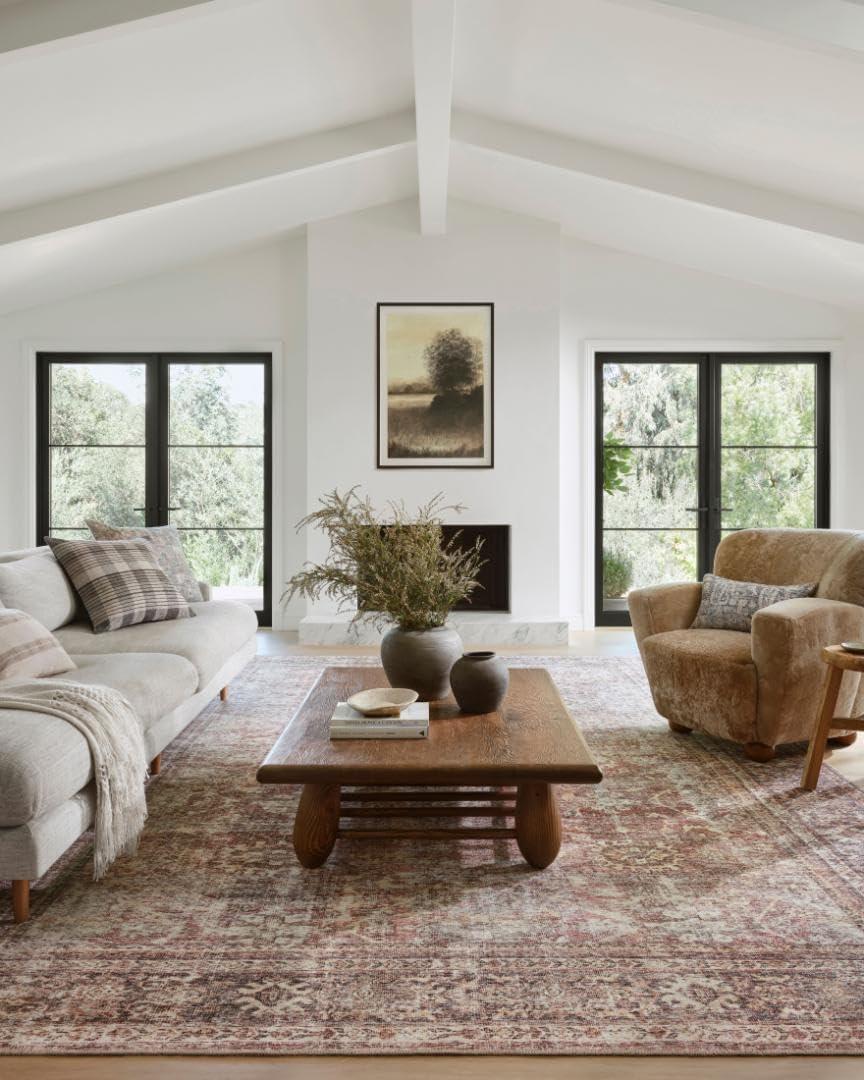 Amber Lewis x Loloi Georgie Oriental Bordeaux/Antique Area Rug