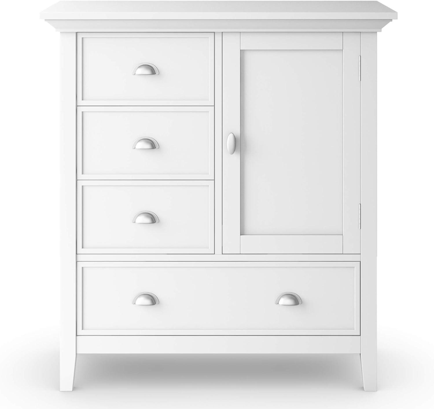 White Solid Wood Freestanding Office Storage Cabinet