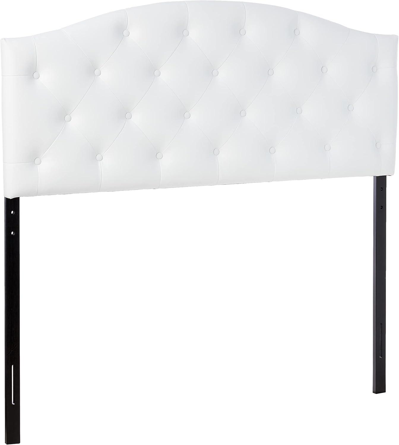 Myra Modern And Contemporary Faux Leather Upholstered Button - Tufted Scalloped Headboard - Baxton Studio