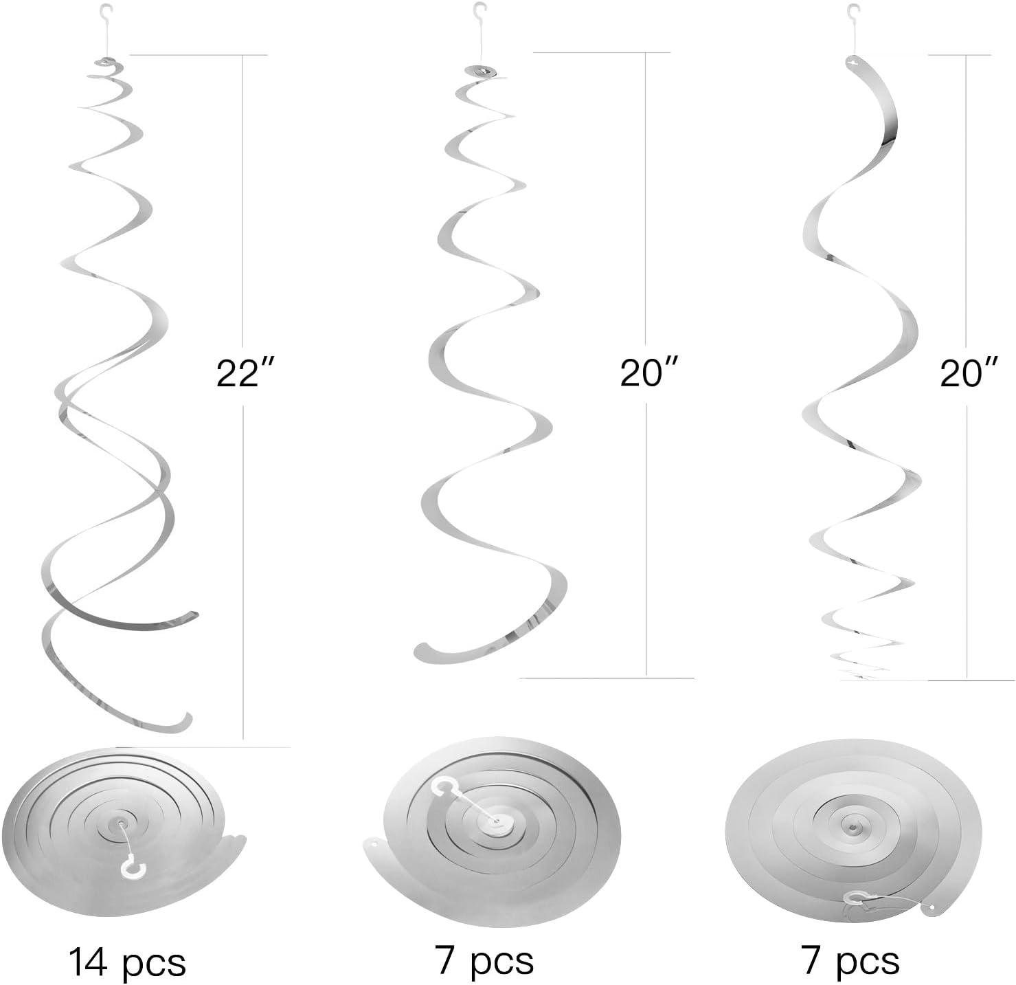 Silver Plastic Hanging Swirl Party Decorations, Pack of 28