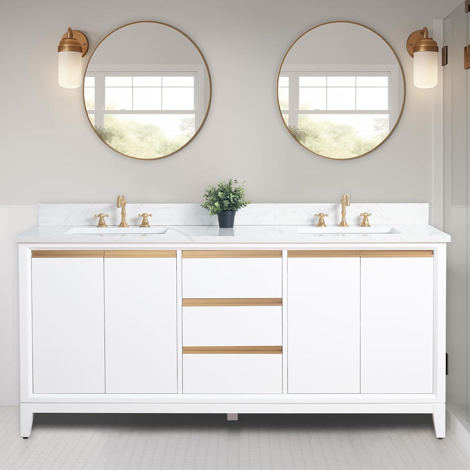 72 Double Bathroom Vanity with Top