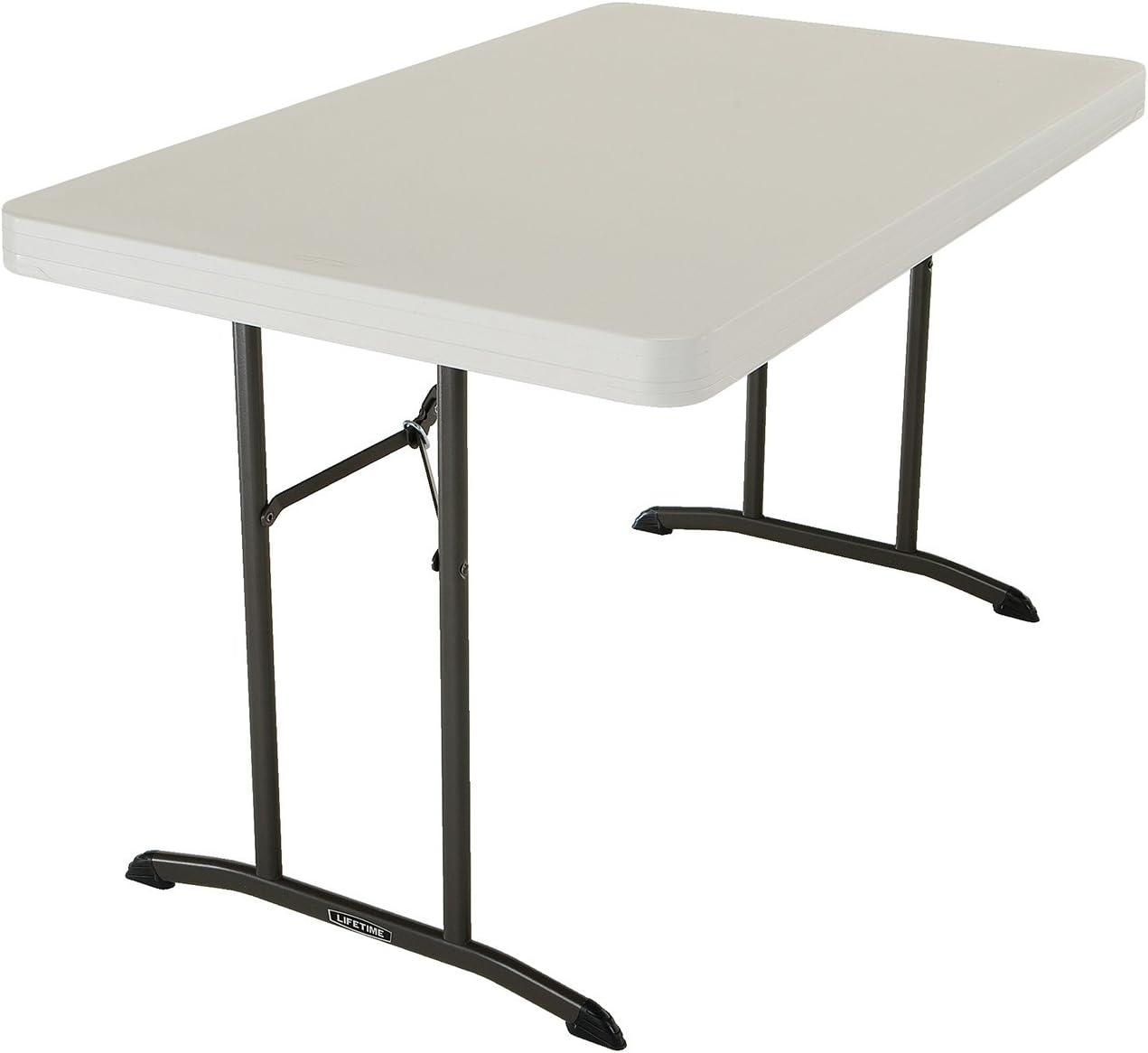 Lifetime 4 Foot Rectangle Folding Table, Indoor/Outdoor Commercial Grade, Almond (80568)