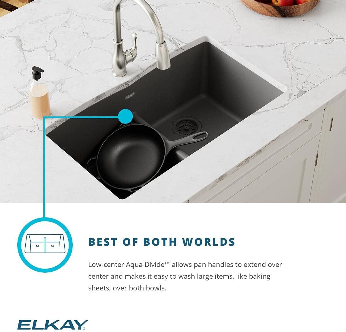 Elkay Quartz Classic 33" L x 21" W Double Basin Undermount Kitchen Sink