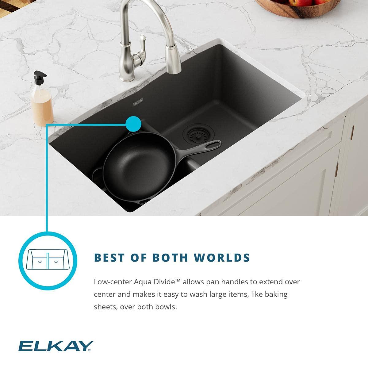 Quartz Classic 33" x 22" x 10" Double Basin Drop-In Kitchen Sink