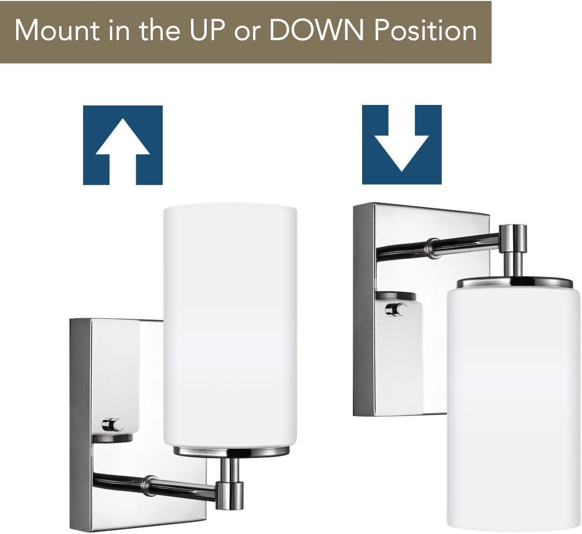 Sea Gull Lighting 4124601-05 Alturas Contemporary One Light Wall/Bath Sconce Vanity Style Fixture, Chrome Finish