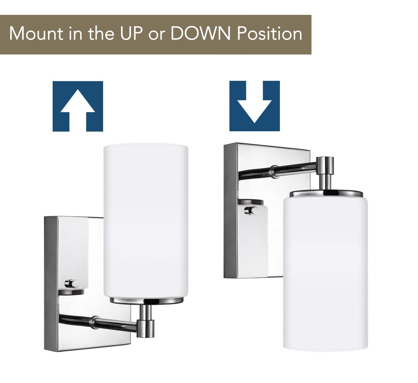 Sea Gull Lighting 4124601-05 Alturas Contemporary One Light Wall/Bath Sconce Vanity Style Fixture, Chrome Finish