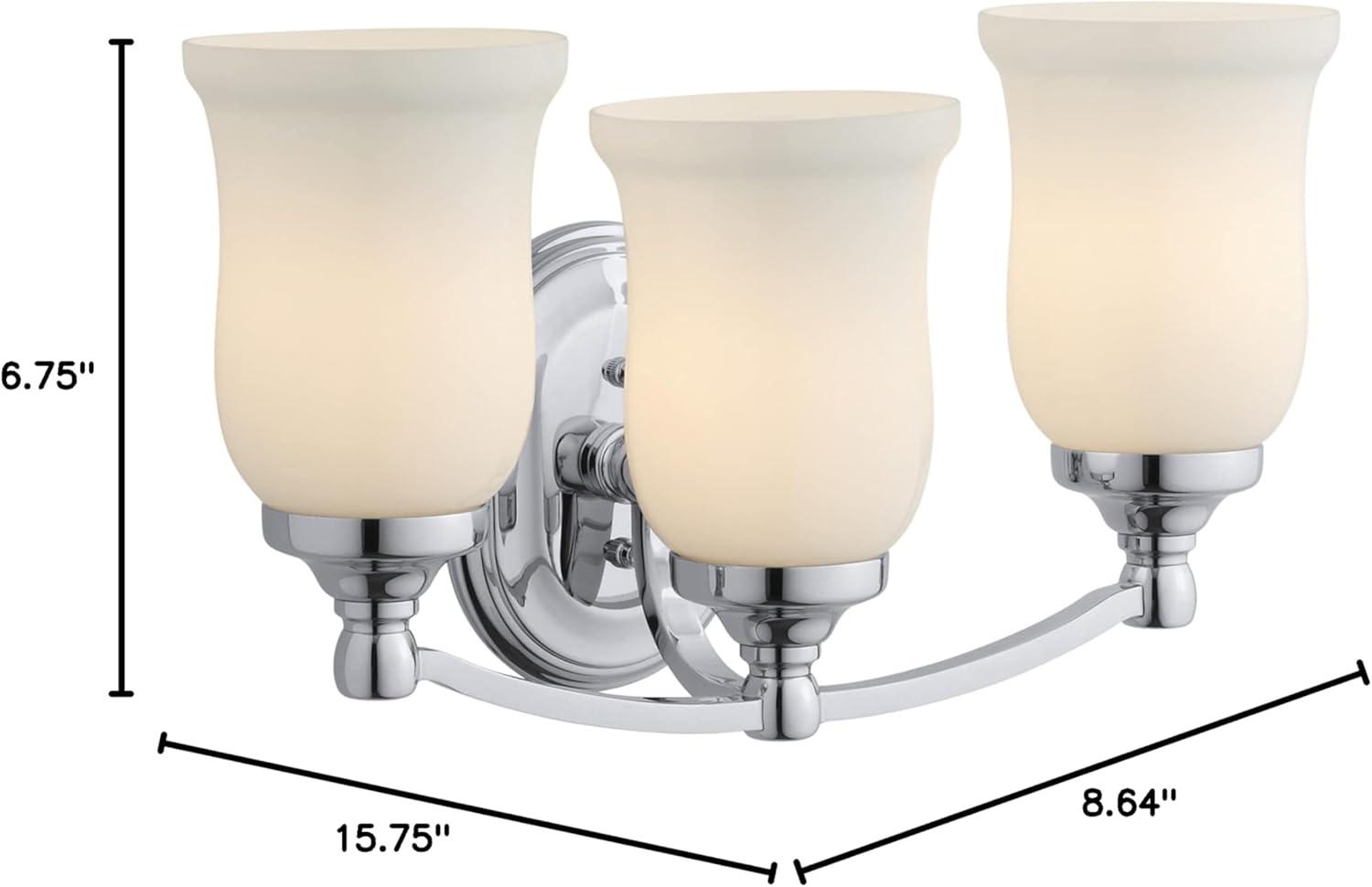 Bancroft 3 Light Indoor Bathroom Vanity Light Fixture, Position Facing Up or Down, UL Listed