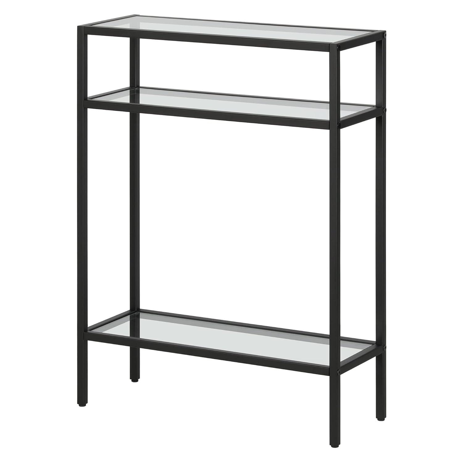 Evelyn&Zoe Siviline 22" Wide Rectangular Console Table, Brass