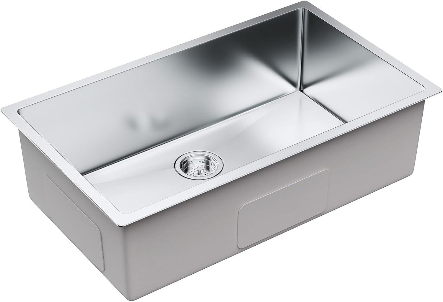 32'' L Undermount Single Bowl Stainless Steel Kitchen Sink