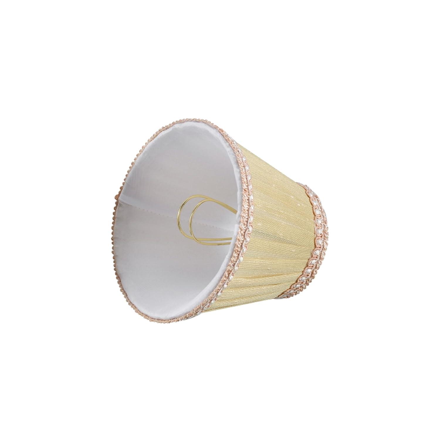 Aspen Creative 33002 Small Pleated Empire Clip-On Lamp Shade 1 Pack, Transitional Design in Ivory, 5" bottom width 3" x 5" x