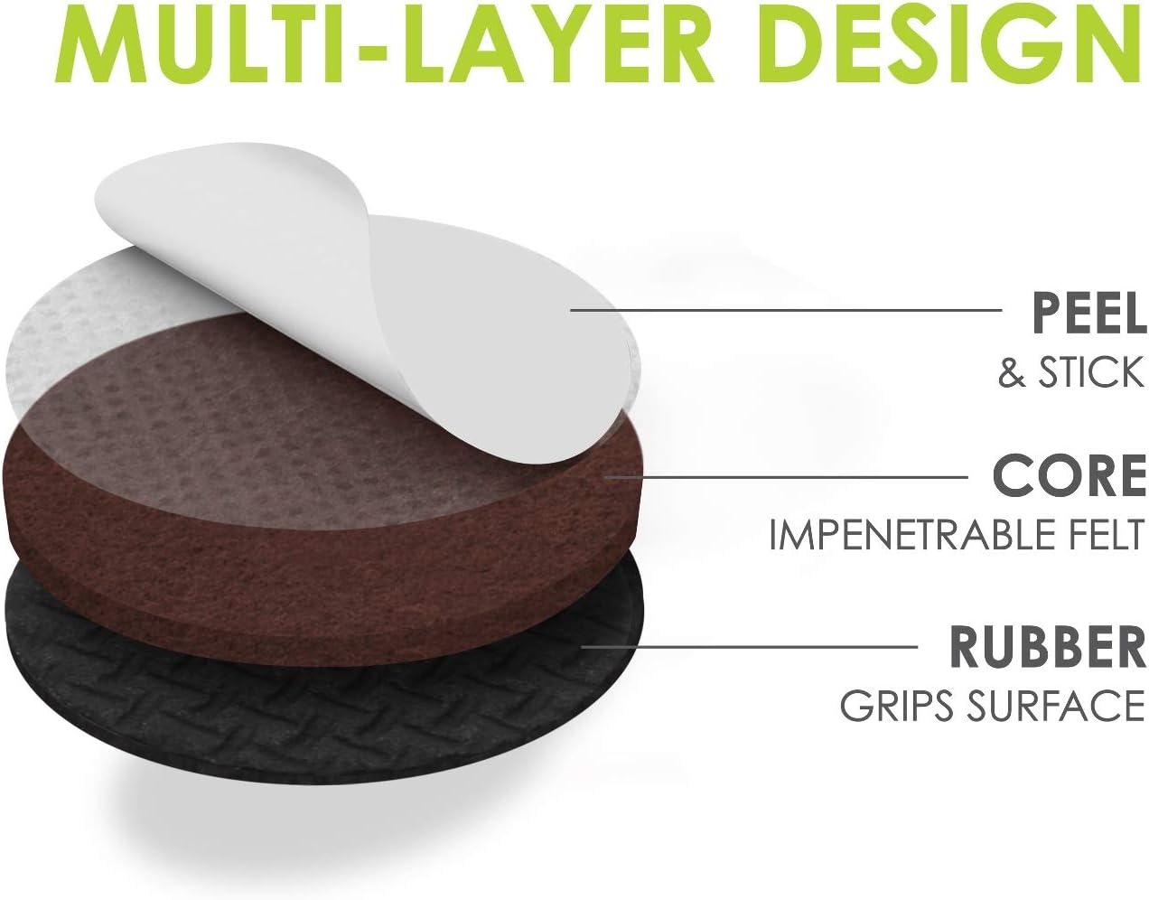 Slipstick Gorillapads Cb147 Non Slip Furniture Pads/Gripper Feet (Set Of 32) Self Adhesive Rubber Floor Protectors, 1 Inch Round, Black (Set of 32)