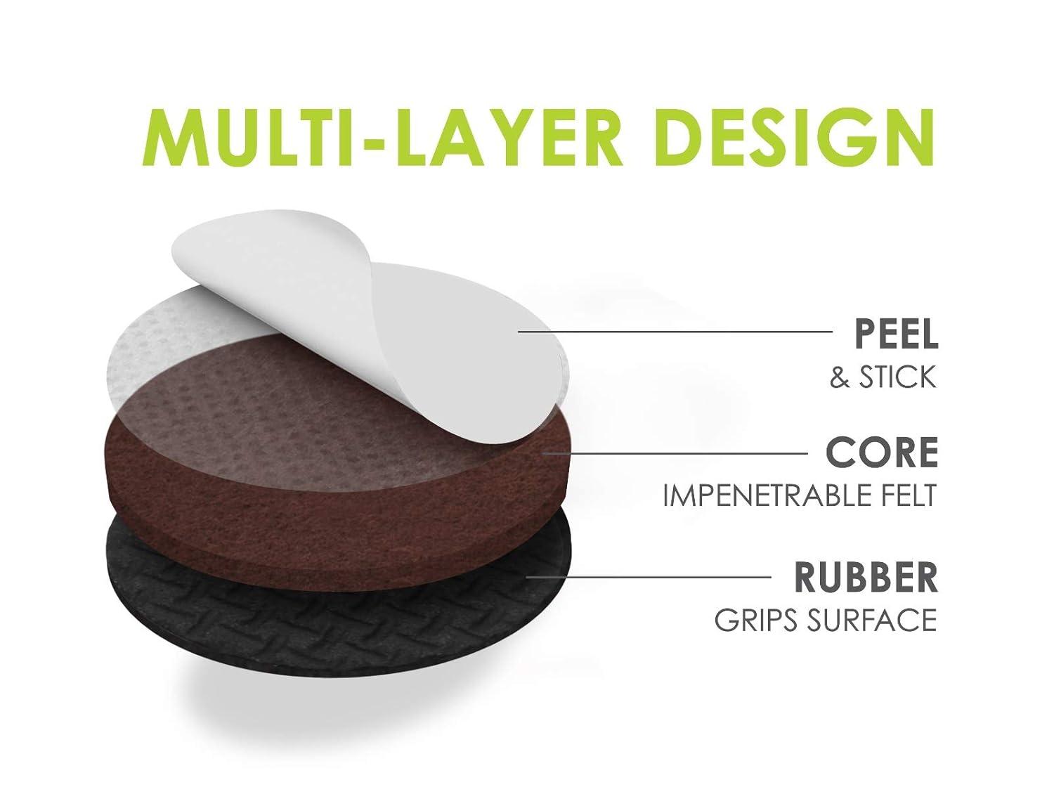 Slipstick Gorillapads Cb147 Non Slip Furniture Pads/Gripper Feet (Set Of 32) Self Adhesive Rubber Floor Protectors, 1 Inch Round, Black (Set of 32)