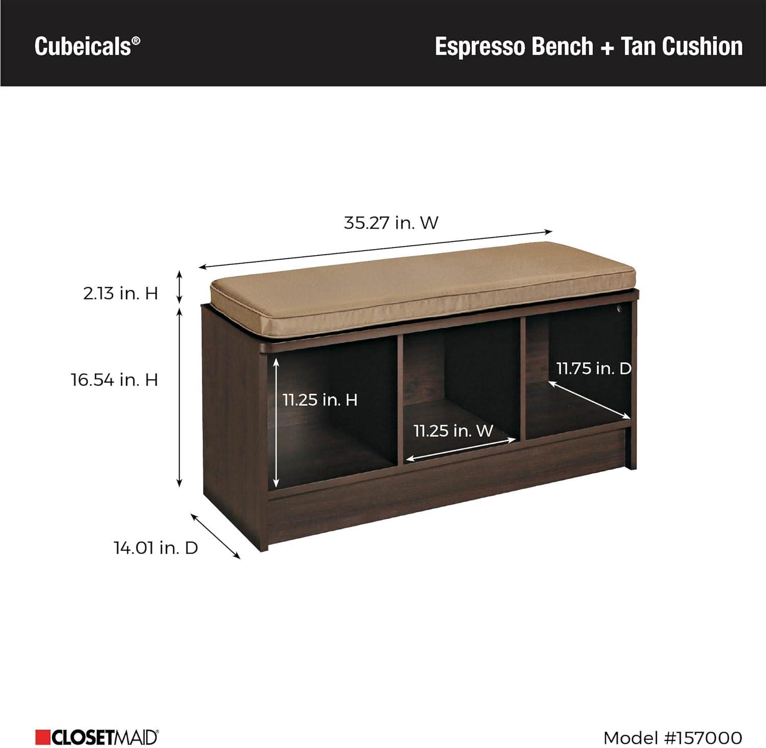 ClosetMaid Cubeicals 3 Pair Shoe Storage Bench