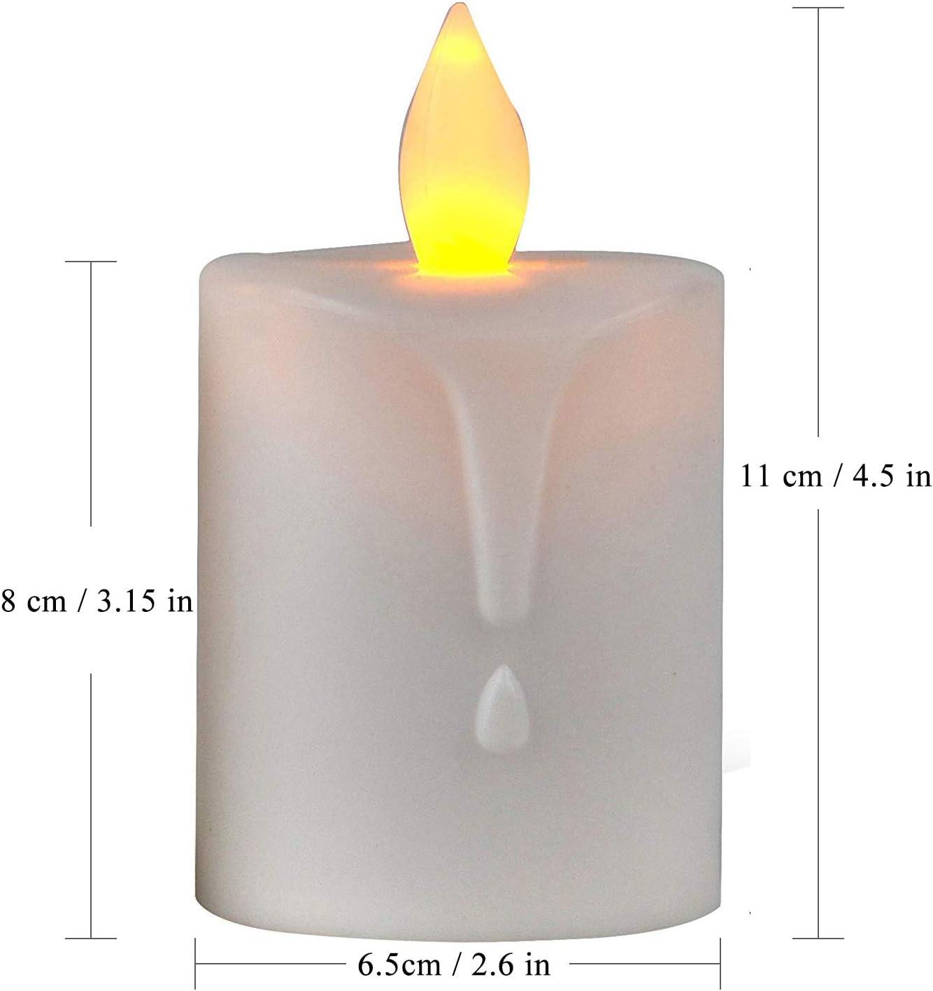 TELOSMA 2 PCS Solar Powered LED Candle Light Flameless Rechargeable Waterproof Candle for Window Outdoor Yard Lamp Garden Camping Lantern
