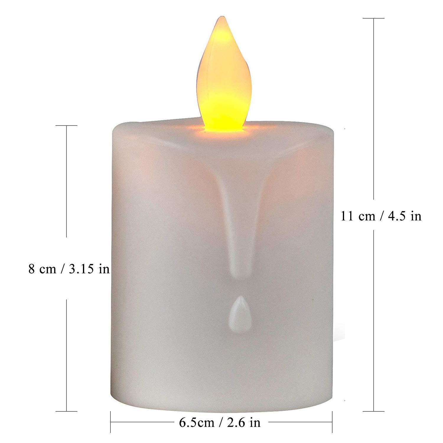 TELOSMA 2 PCS Solar Powered LED Candle Light Flameless Rechargeable Waterproof Candle for Window Outdoor Yard Lamp Garden Camping Lantern