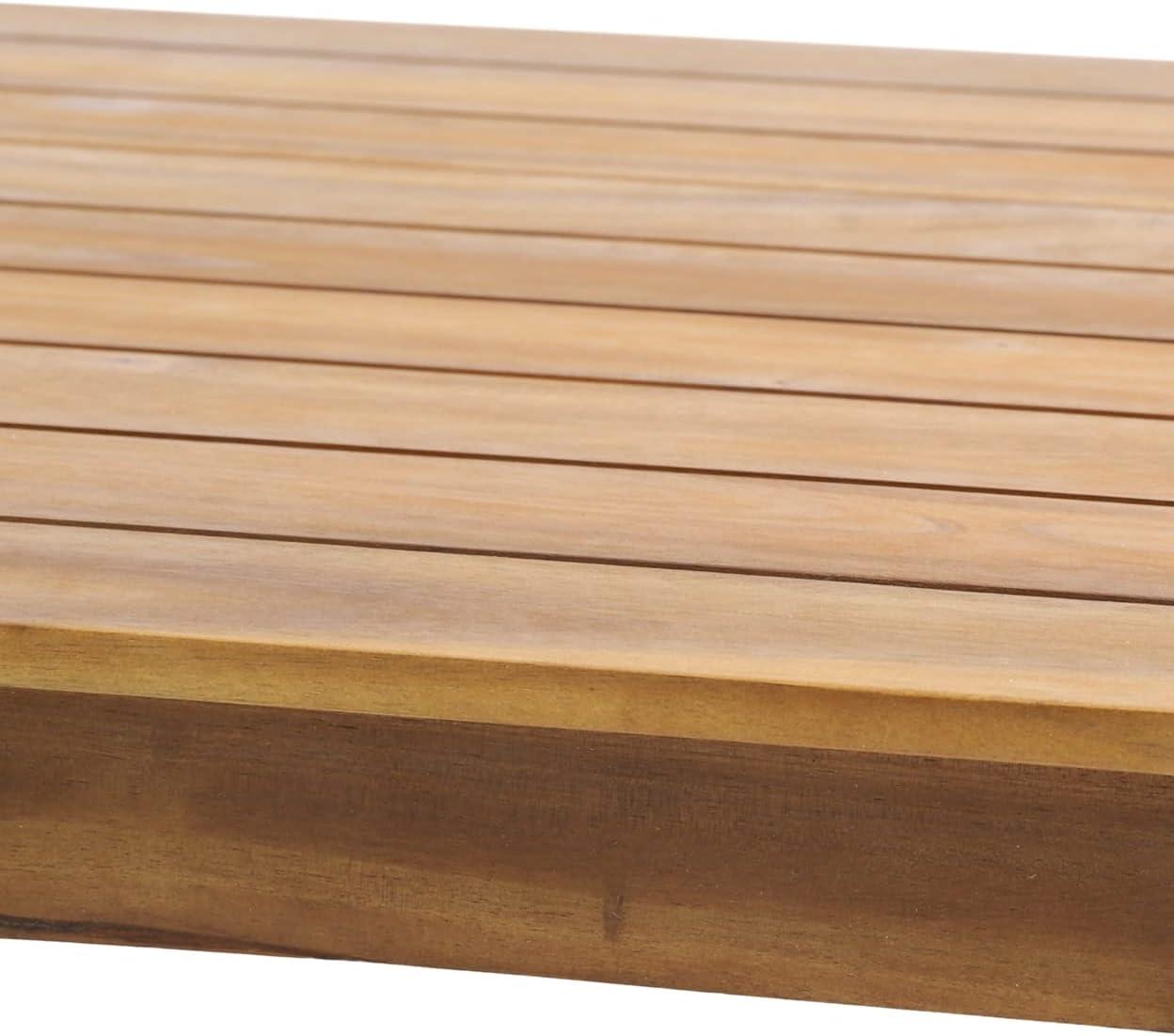 Magnolia Patio Acacia Wood Coffee Table - Teak - Christopher Knight Home: Water-Resistant, Tapered Legs