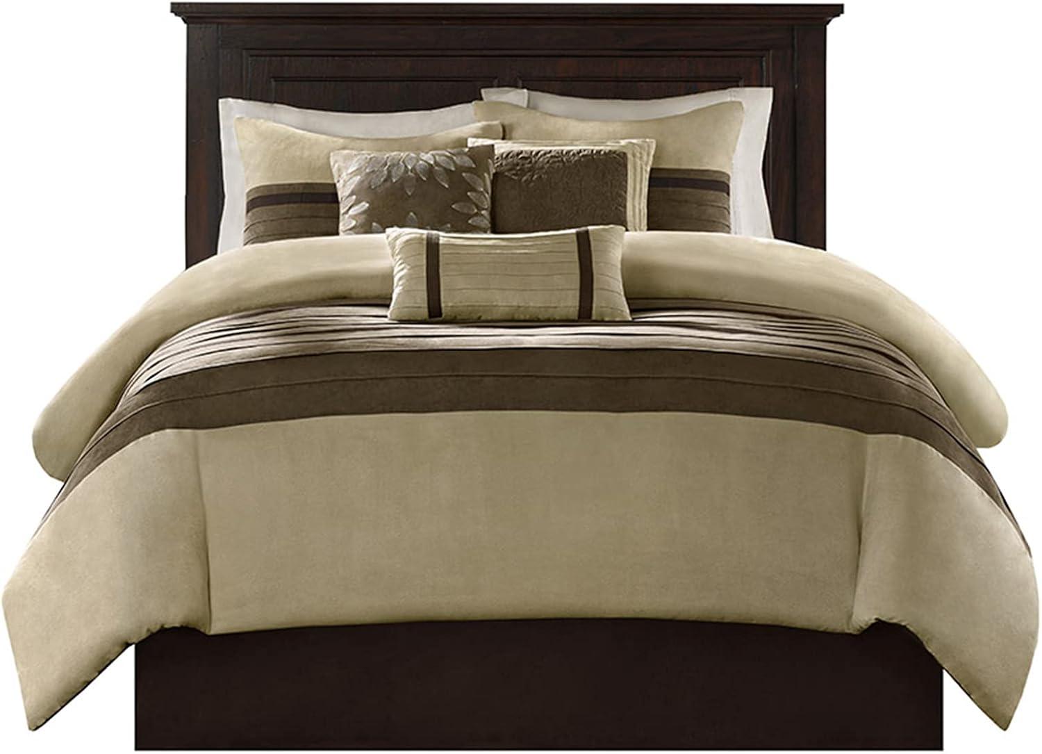 Palmer 7 PC Pieced Faux Suede Comforter Set