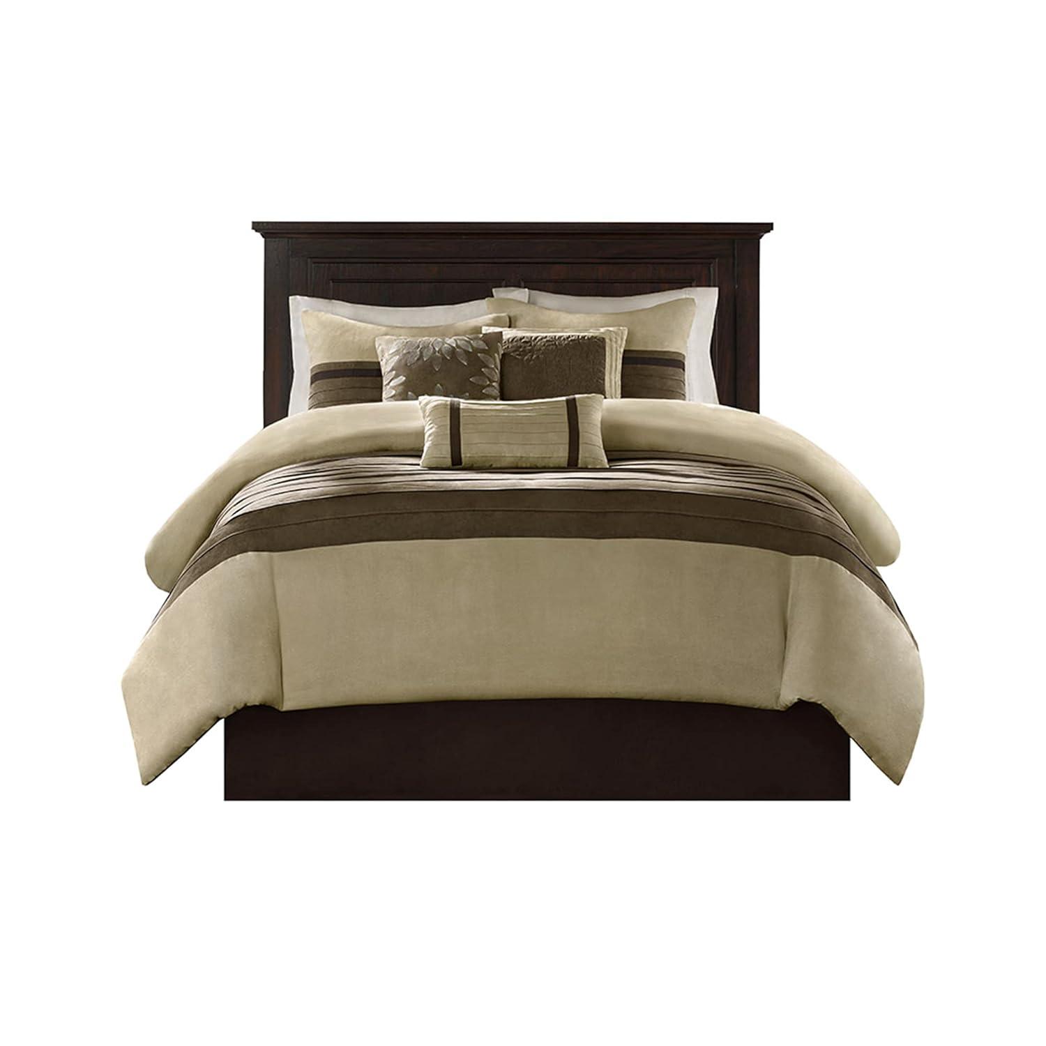 Madison Park Palmer 7 PC Pieced Faux Suede Comforter Set