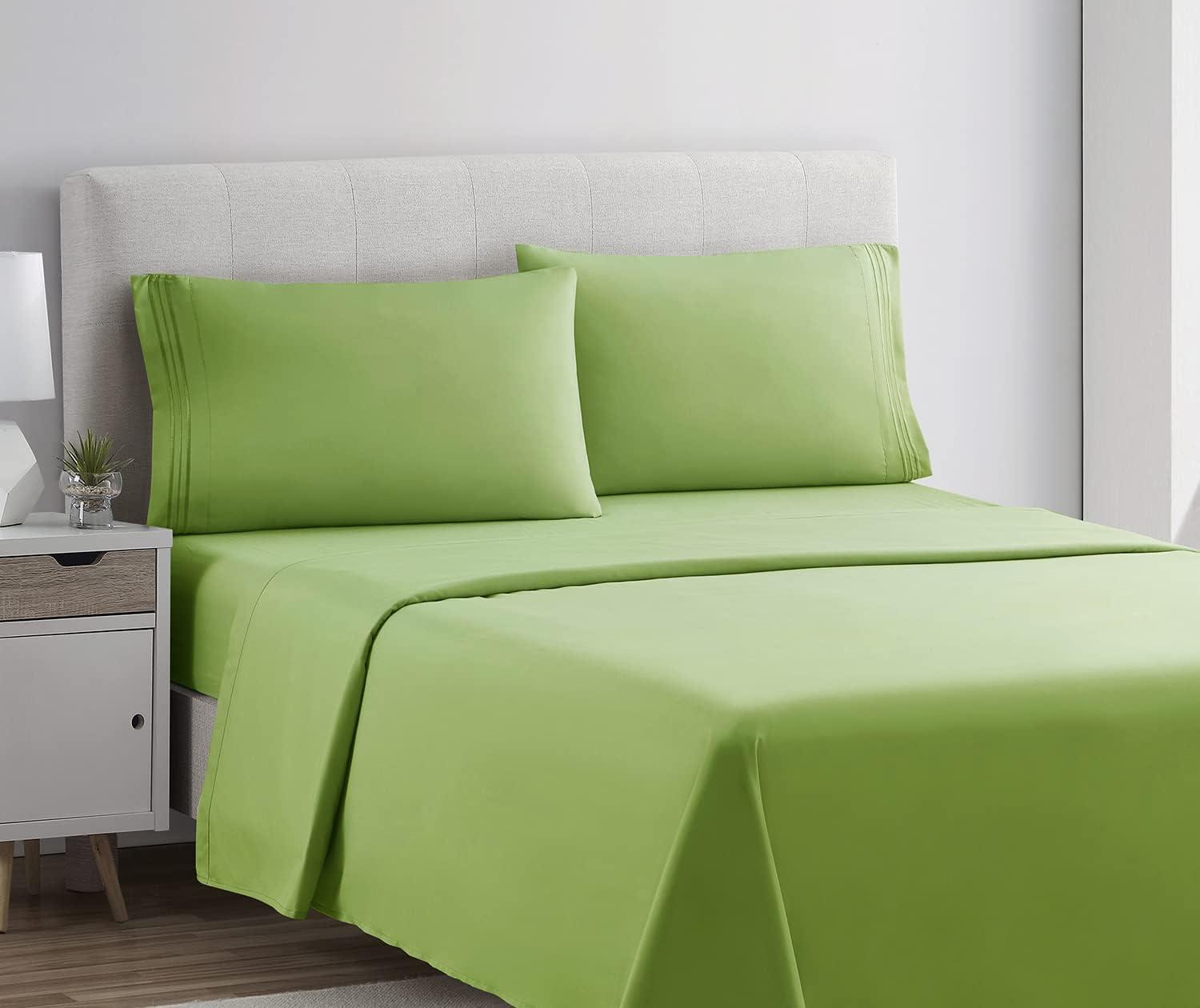 Garden Green Queen Organic Cotton Microfiber Deep Pocket Sheet Set