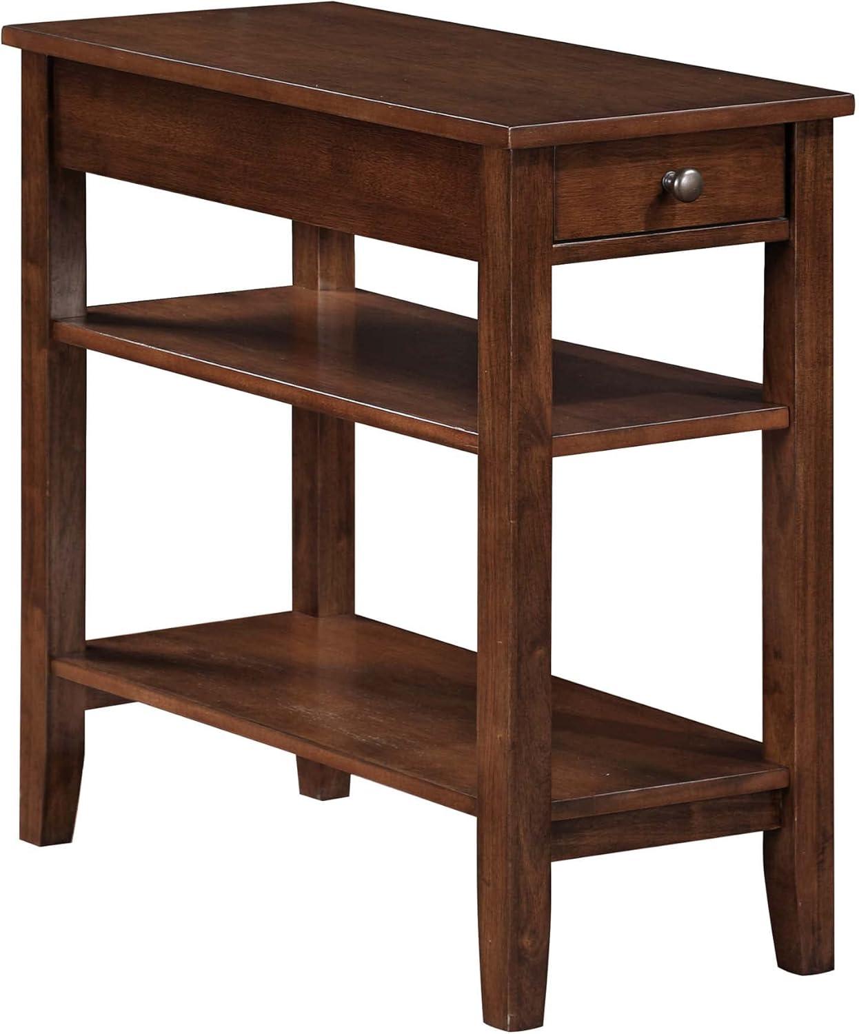 Convenience Concepts American Heritage 1 Drawer Wood Side Table, Espresso