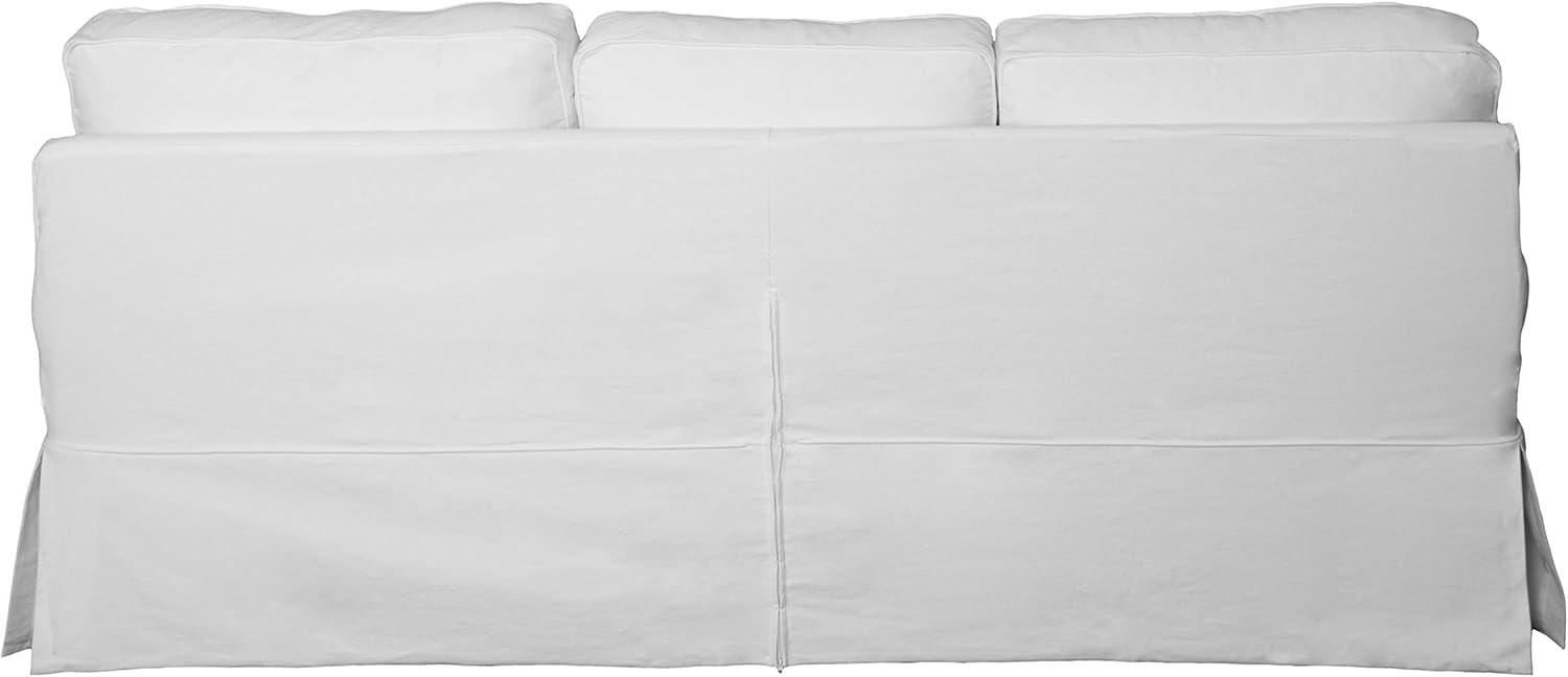 Sunset Trading Horizon Slipcover for T-Cushion Sofa | Stain Resistant Performance Fabric | White