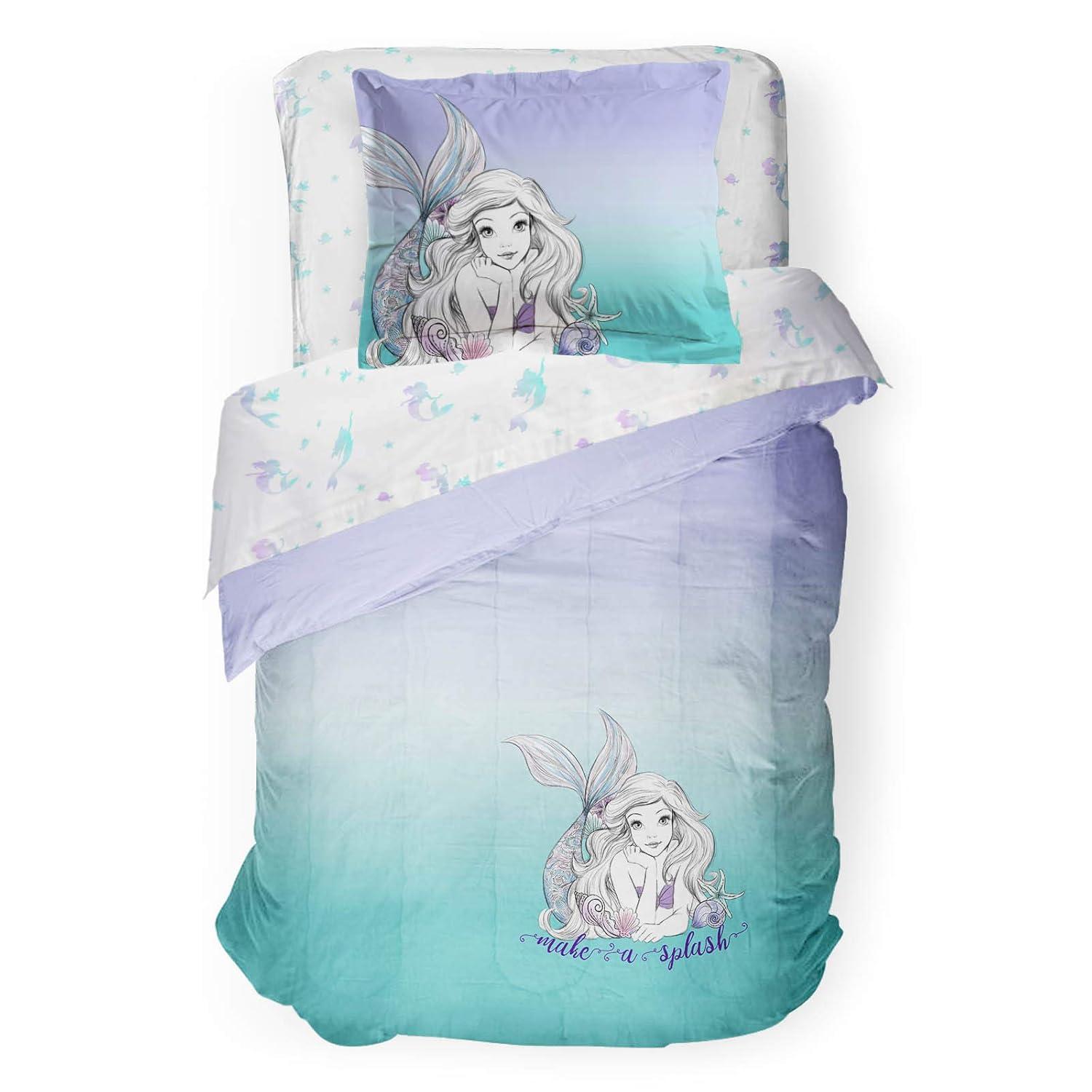 Little Mermaid Twin Purple Microfiber Reversible Bed Set