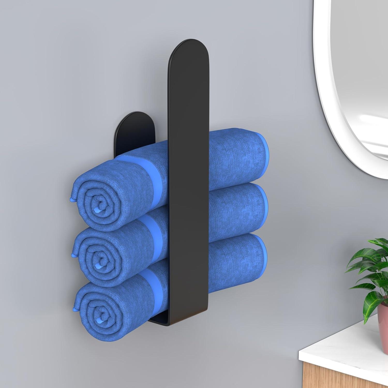 Black Stainless Steel U-Shaped Wall Mounted Towel Holder