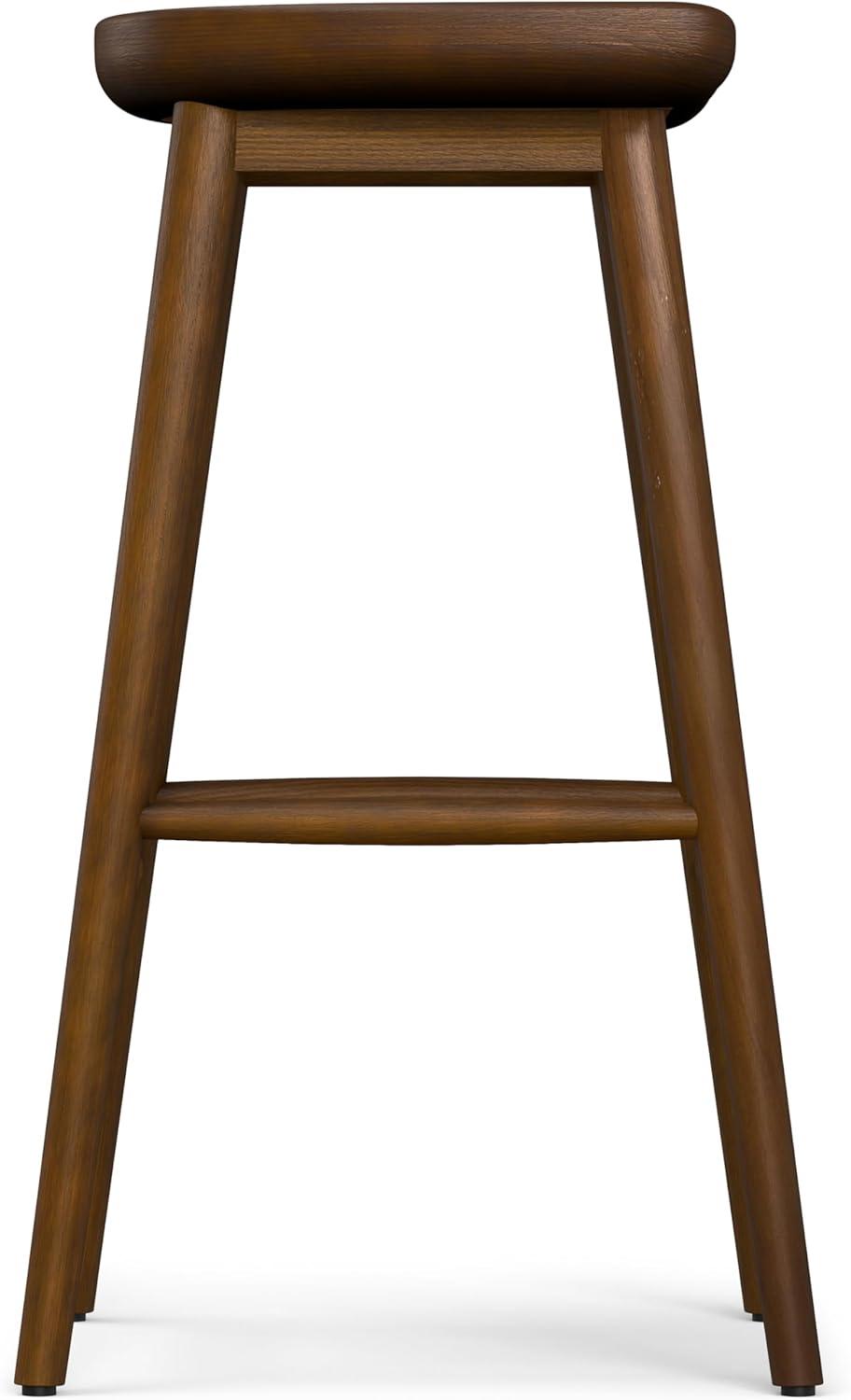 Teagan Dark Walnut 30" Backless Wood Bar Stool