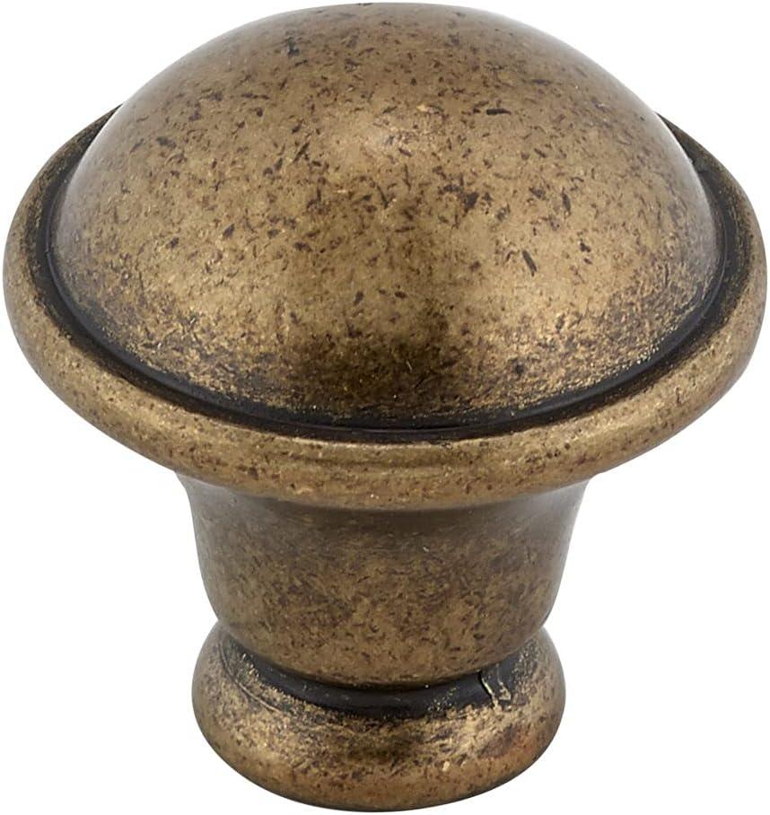 Nantes Collection Round Distressed Brass Cabinet Knob