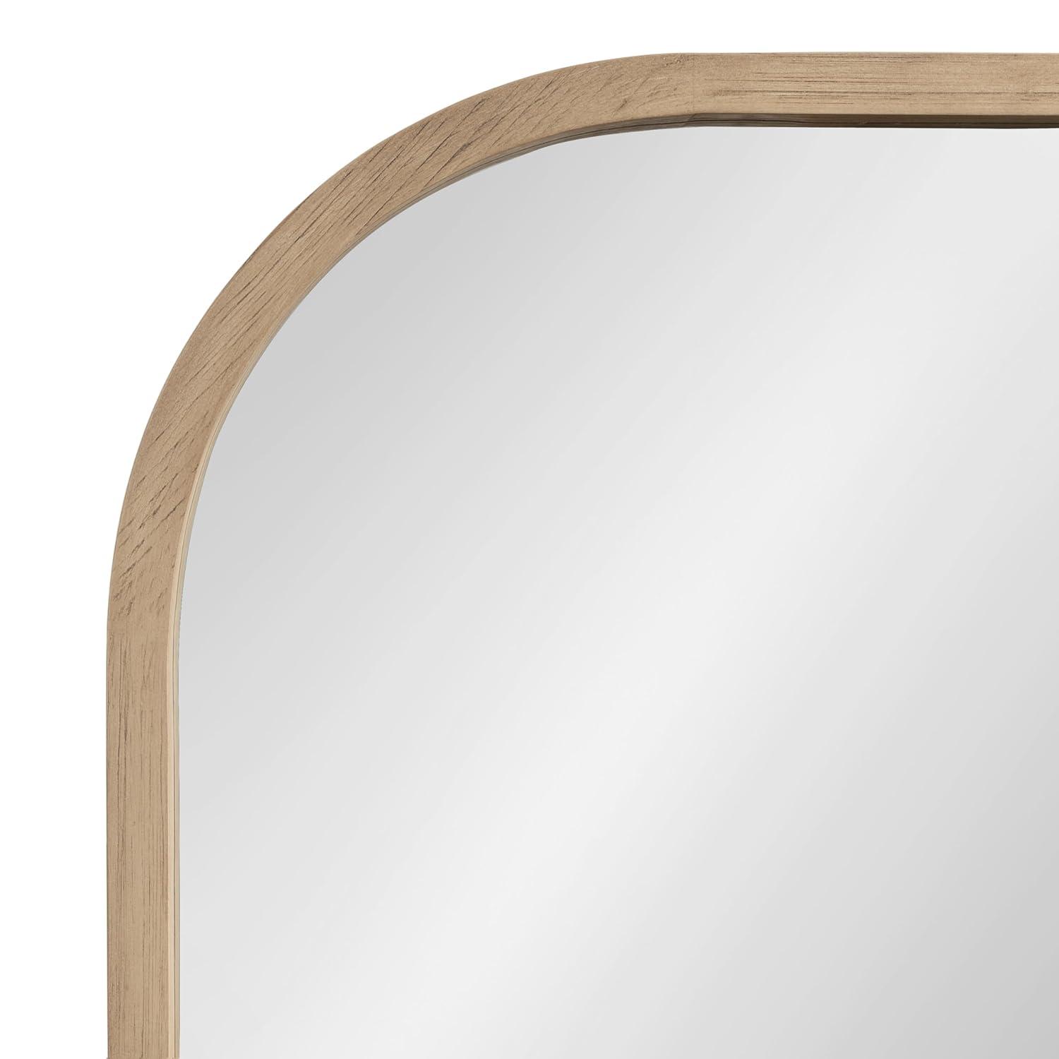 Kate & Laurel All Things Decor 36"x28" Occonor Modern Wooden Arched Mirror Natural: Transitional Style, No Assembly, Wall Mount