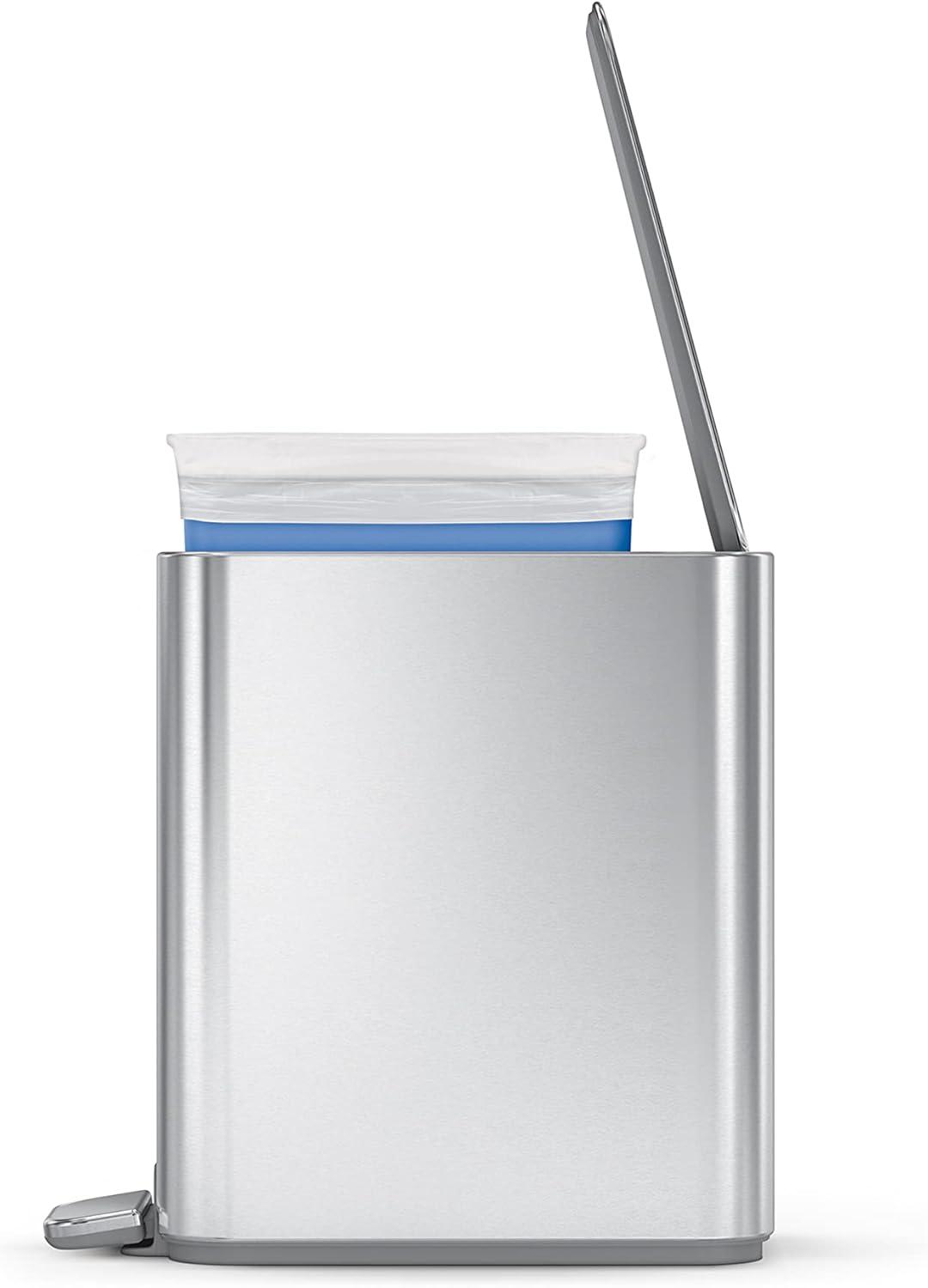 Simplehuman 5 Liter / 1.3 Gallon Slim Steel Step Trash Can