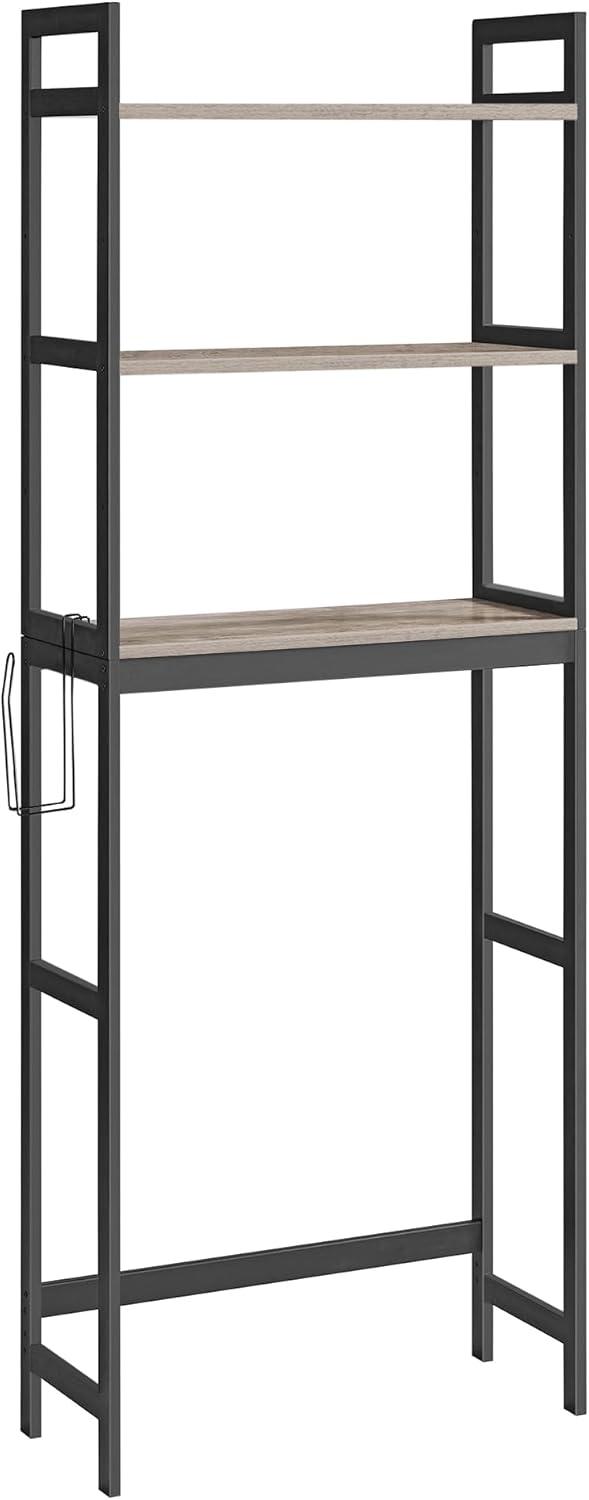 Over The Toilet Storage, 3-Tier Bathroom Organizer,Greige and Black