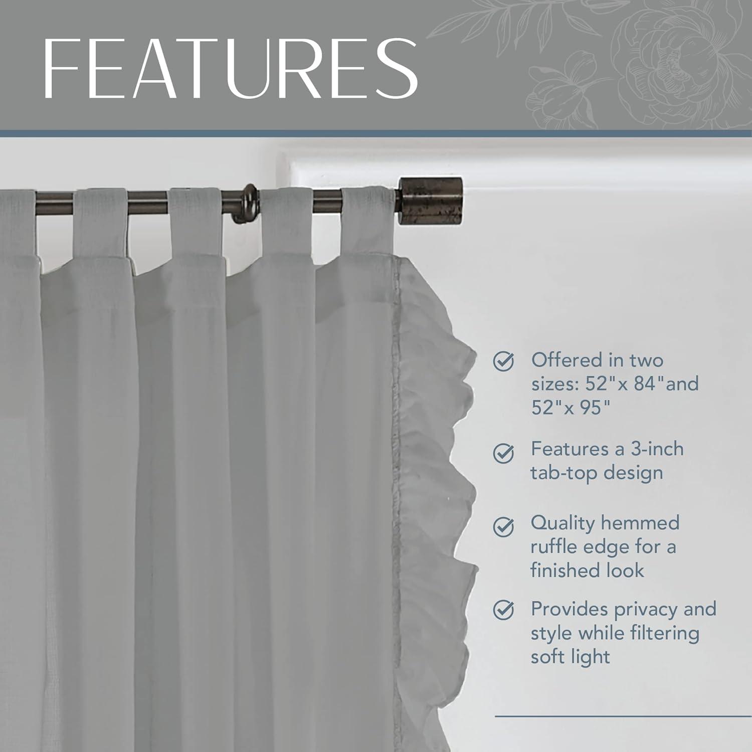 Ophelia & Co. Guyette 100% Cotton Semi Sheer Single Curtain Panel Single Panel