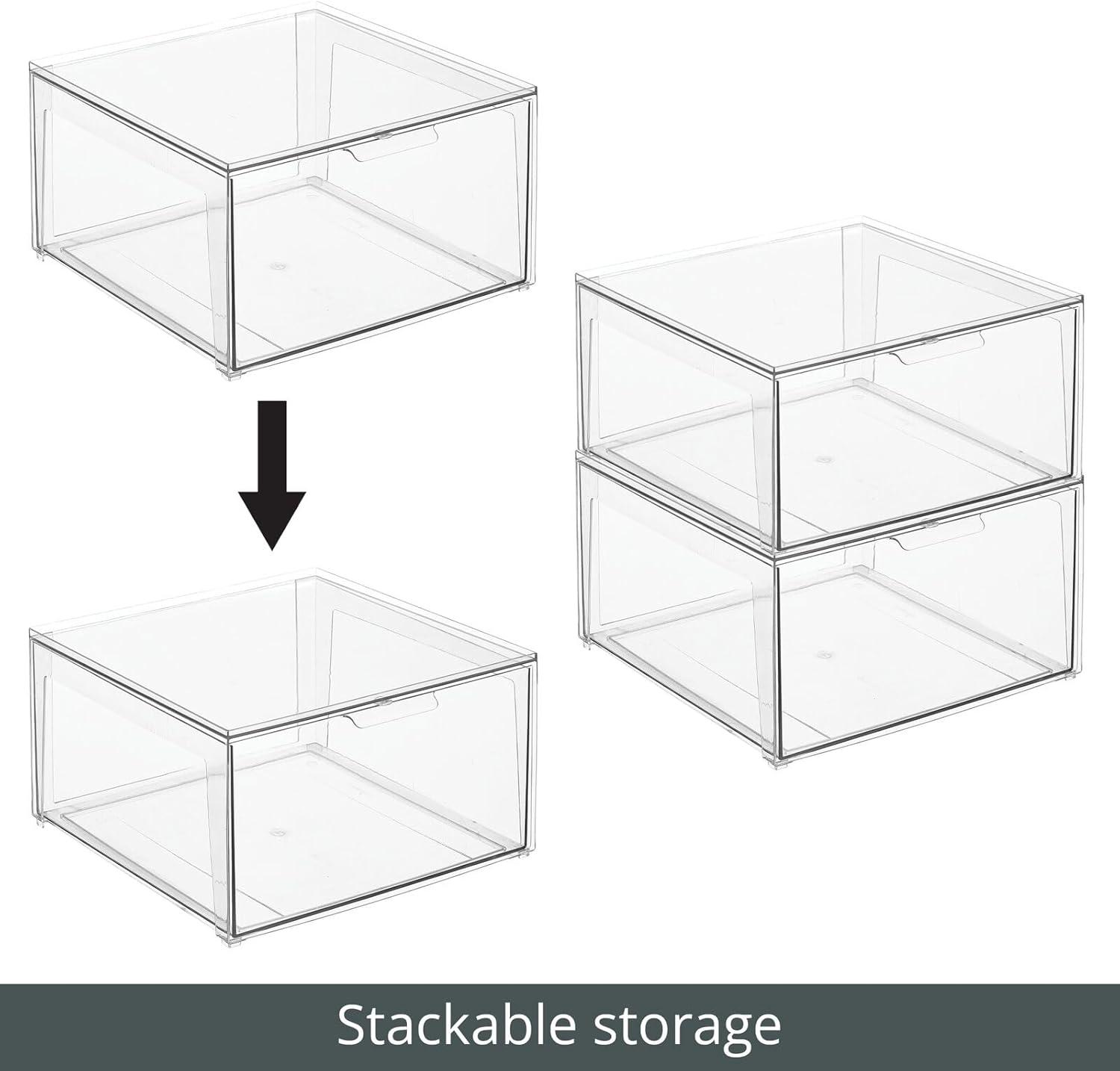 iDesign Clarity Closet Stacking Drawer Organizer 14 x 14 x 8 M4 (Set of 4)