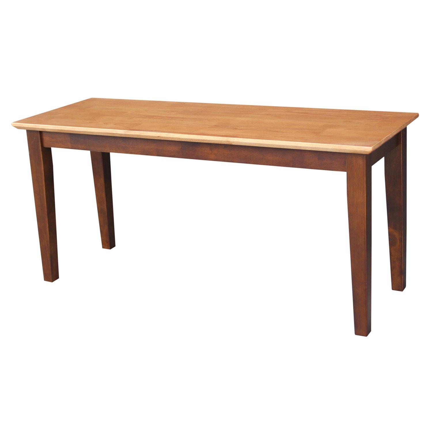 Brookshire Bench - Cinnamon/Espresso - International Concepts: Hardwood Frame, 400lb Capacity, Two-Tone Finish