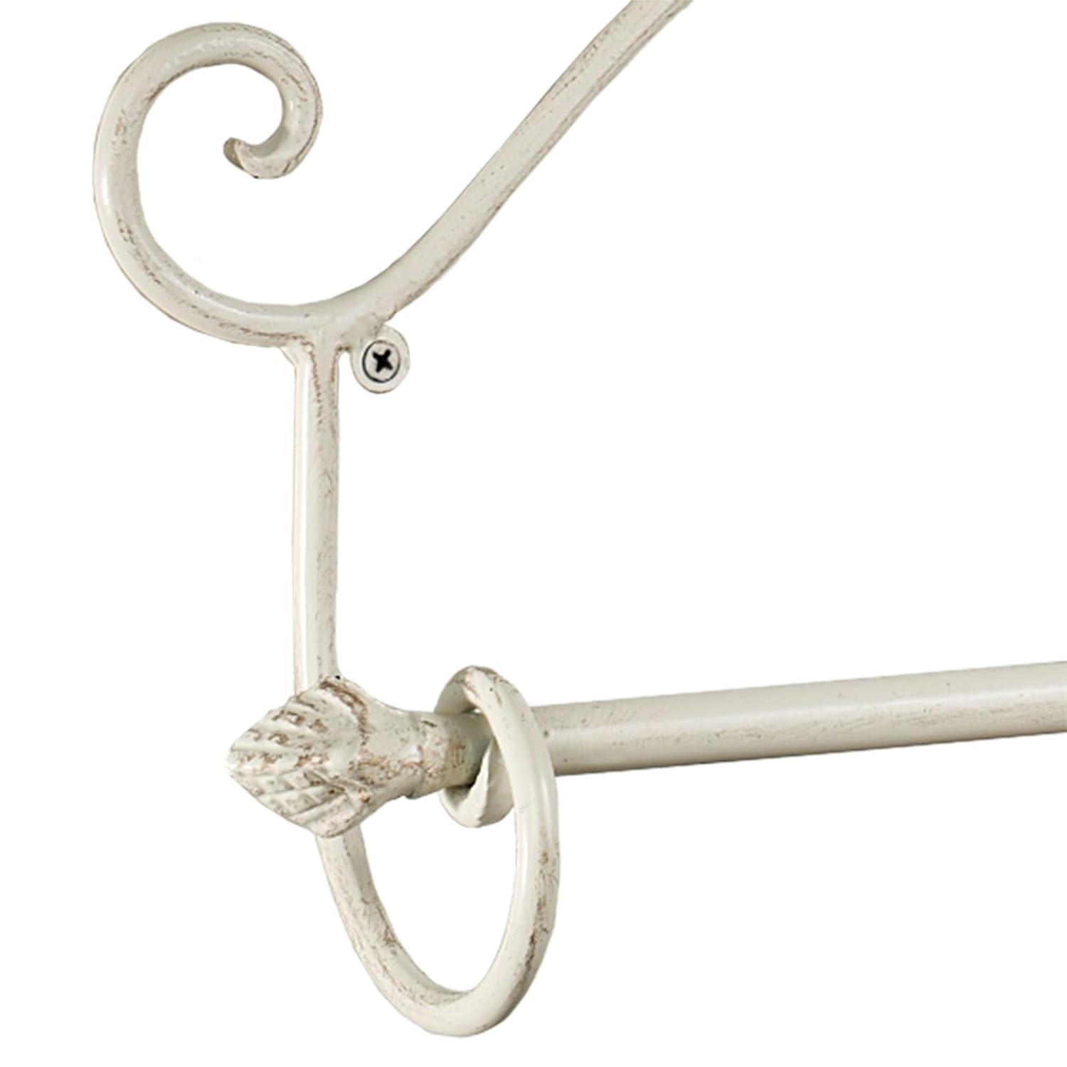 Graceful Aldabella Scroll Wall Mount Towel Bar Creamy Gold 30"