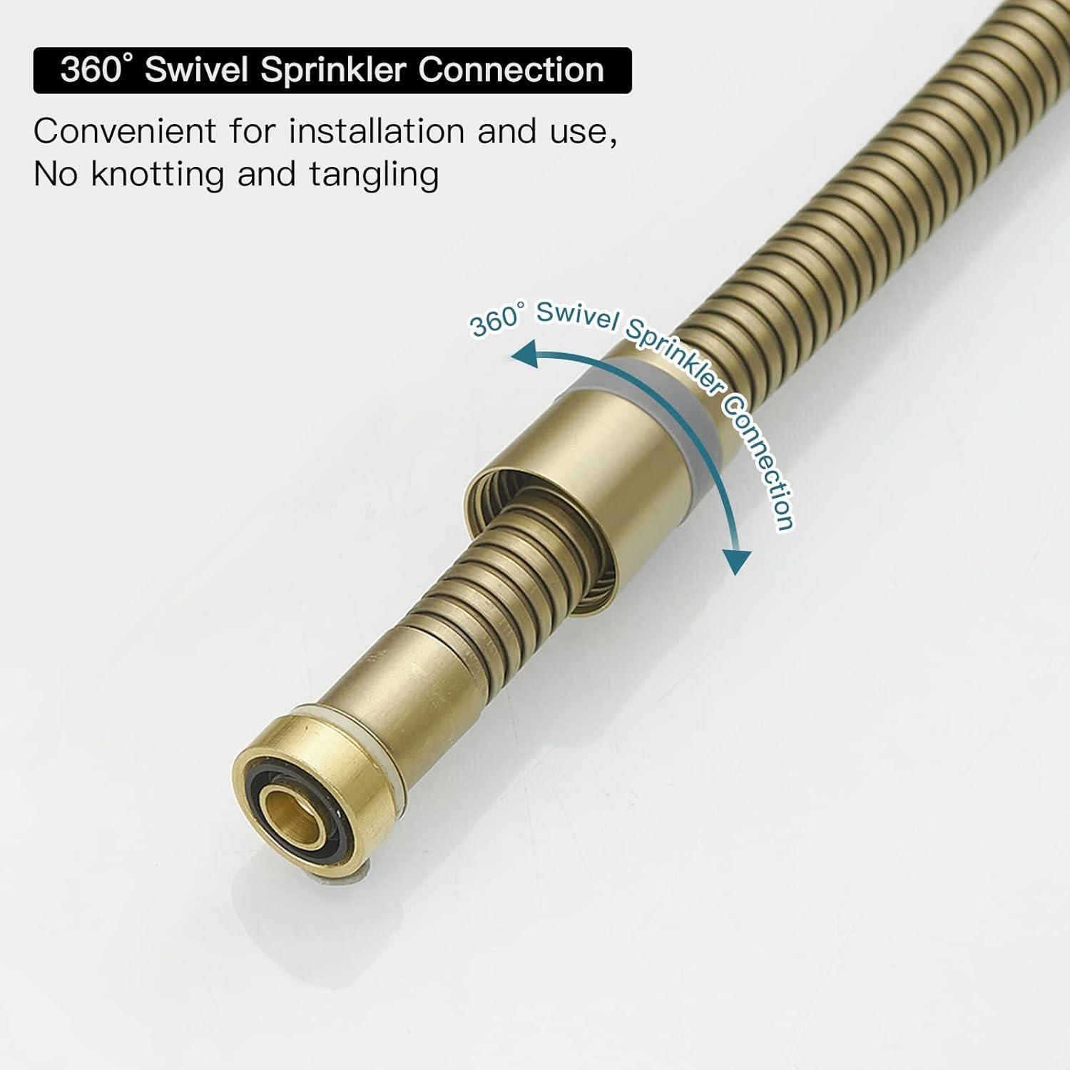 VIBRANTBATH 71 In. Modern Flexible Handheld Shower Hose Replacement For Bathing Toilet Cleaning Pet With Brass Fitting In Chrome 180-BG