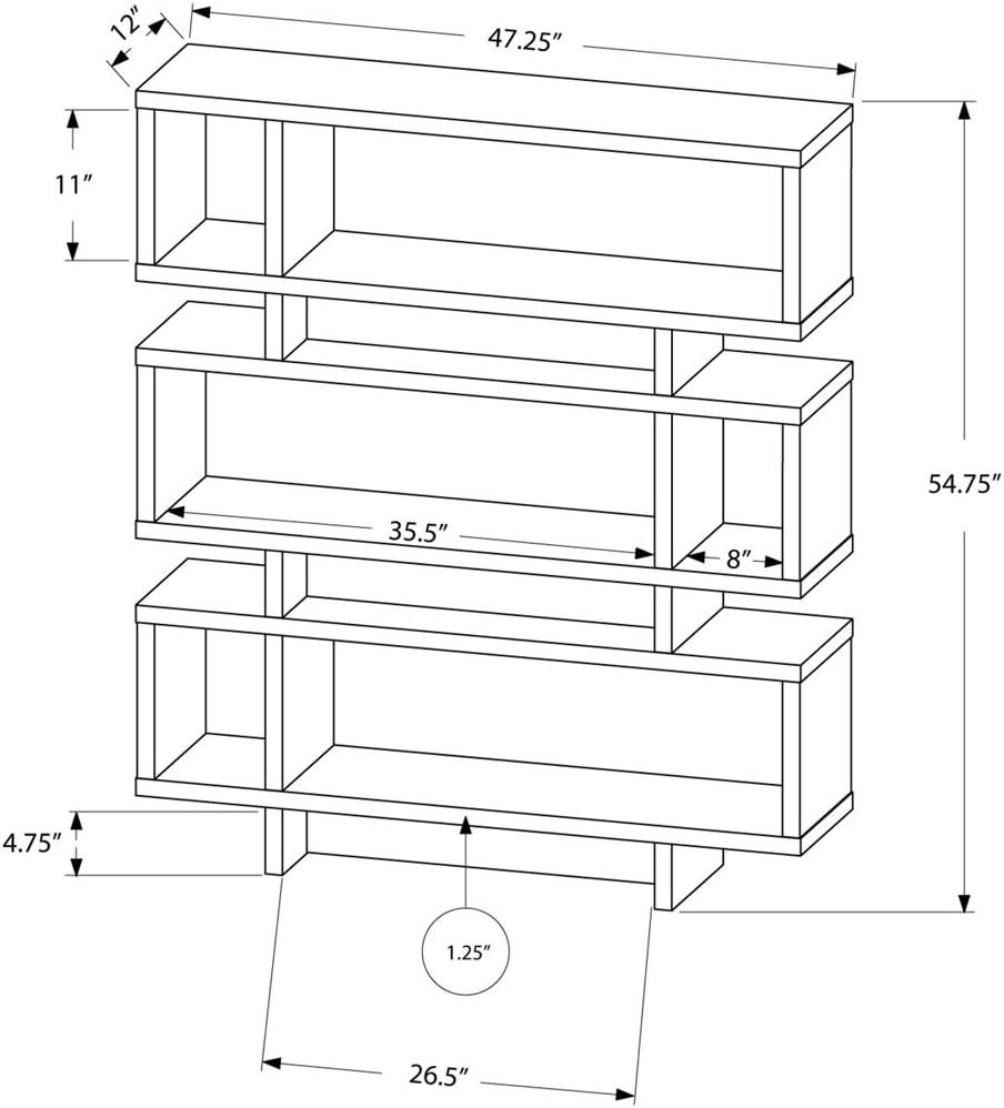 Bookshelf Bookcase Etagere 4 Tier 55"H Office Bedroom Laminate White