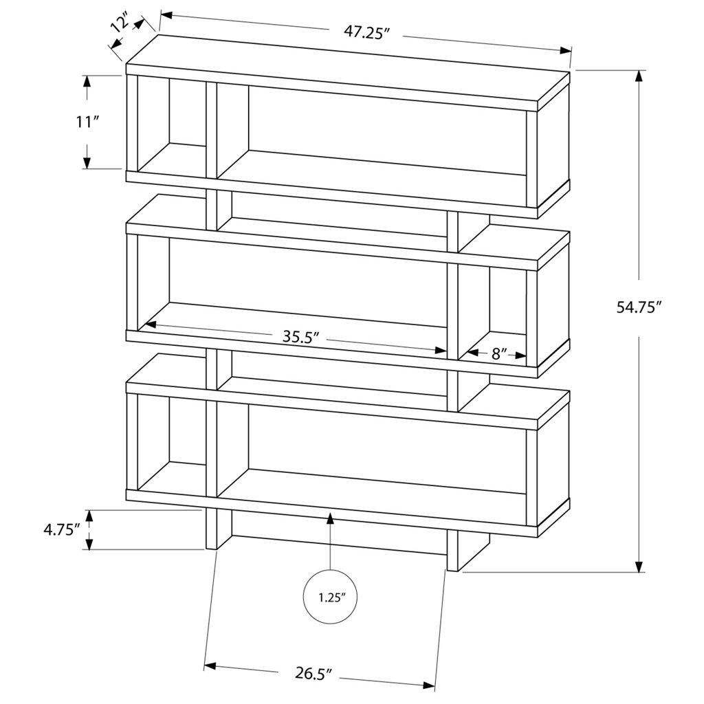 Monarch BOOKCASE - 55"H / WHITE MODERN STYLE