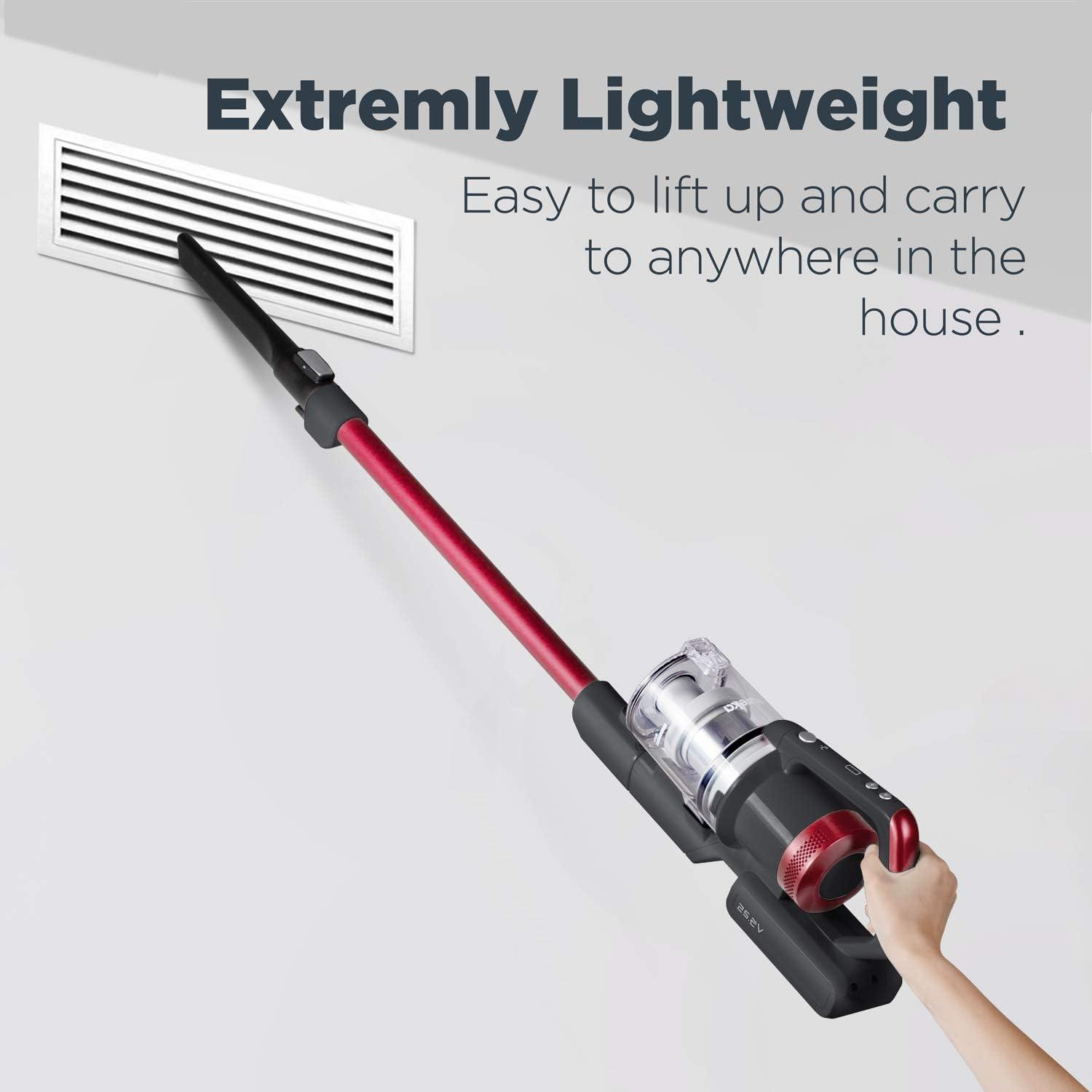 Eureka RapidClean Pro Lightweight Cordless Vacuum Cleaner  Convenient Stick and Handheld Vac  Red Black