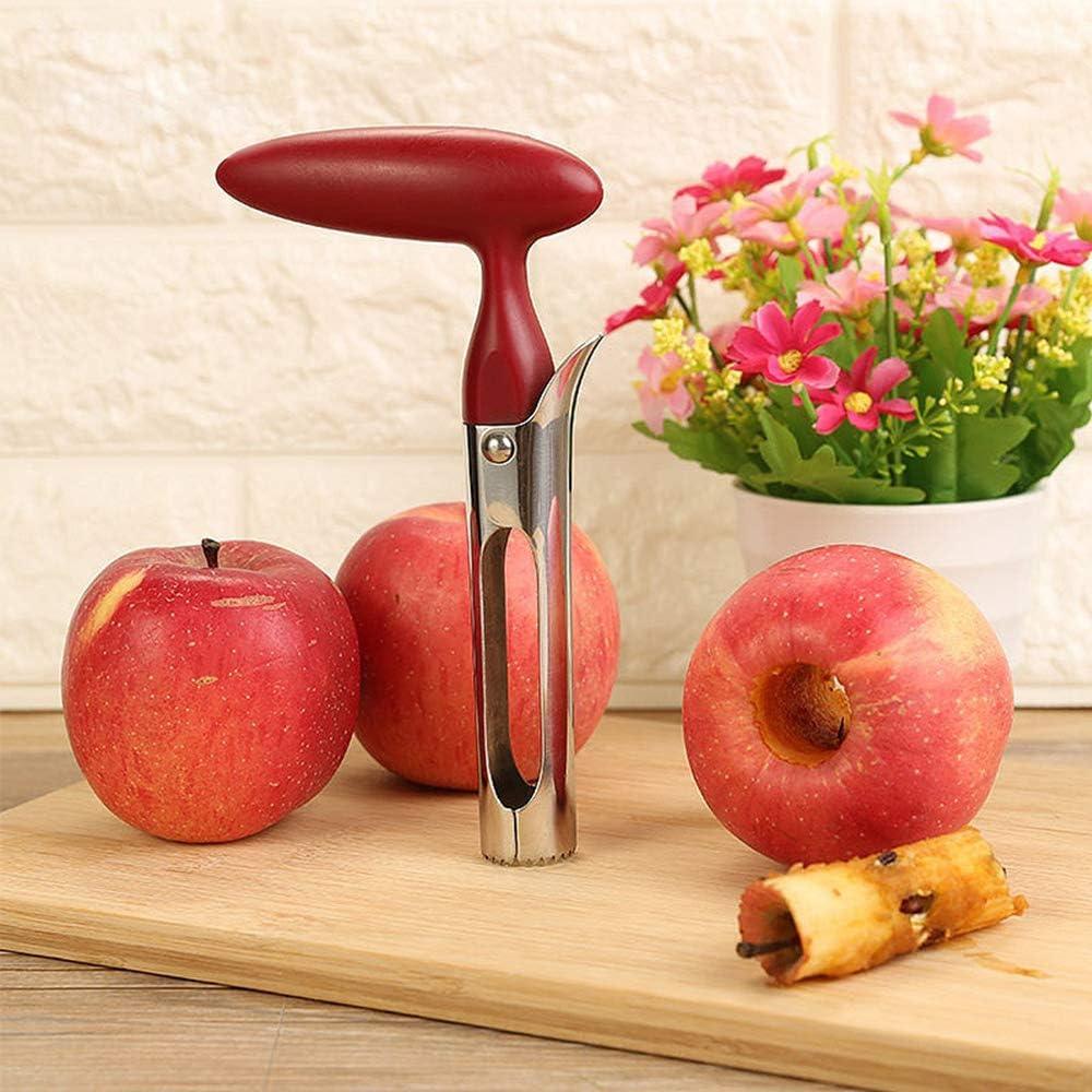 Stainless Steel Apple Corer with Red Ergonomic Handle