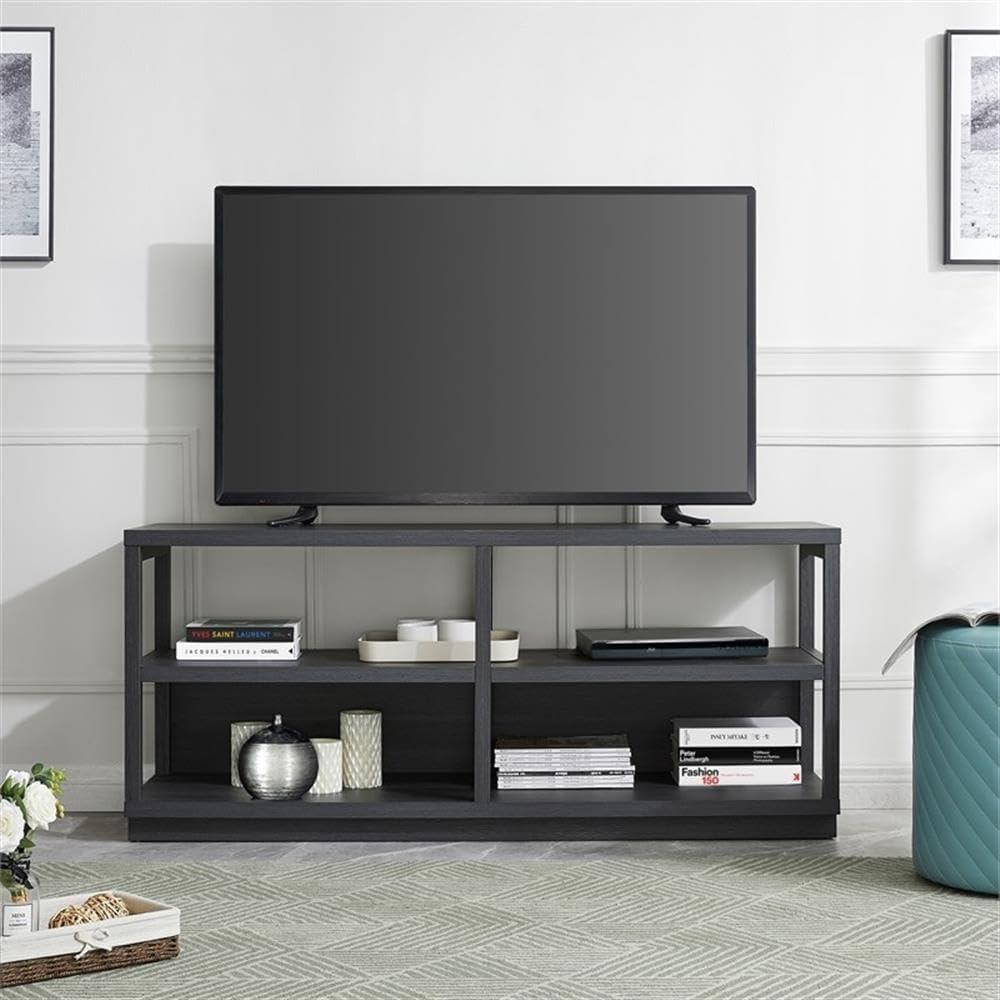 Evelyn&Zoe Thalia Rectangular TV Stand for TV's up to 60", Charcoal Gray