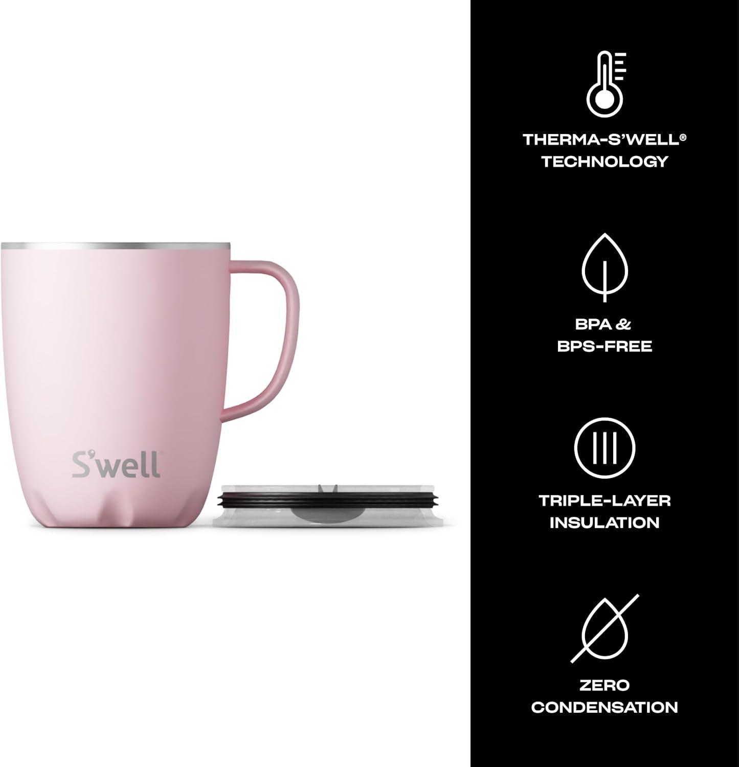 Swell Stainless Steel Travel Mug with Handle - Triple-Layered Vacuum-Insulated Container Designed