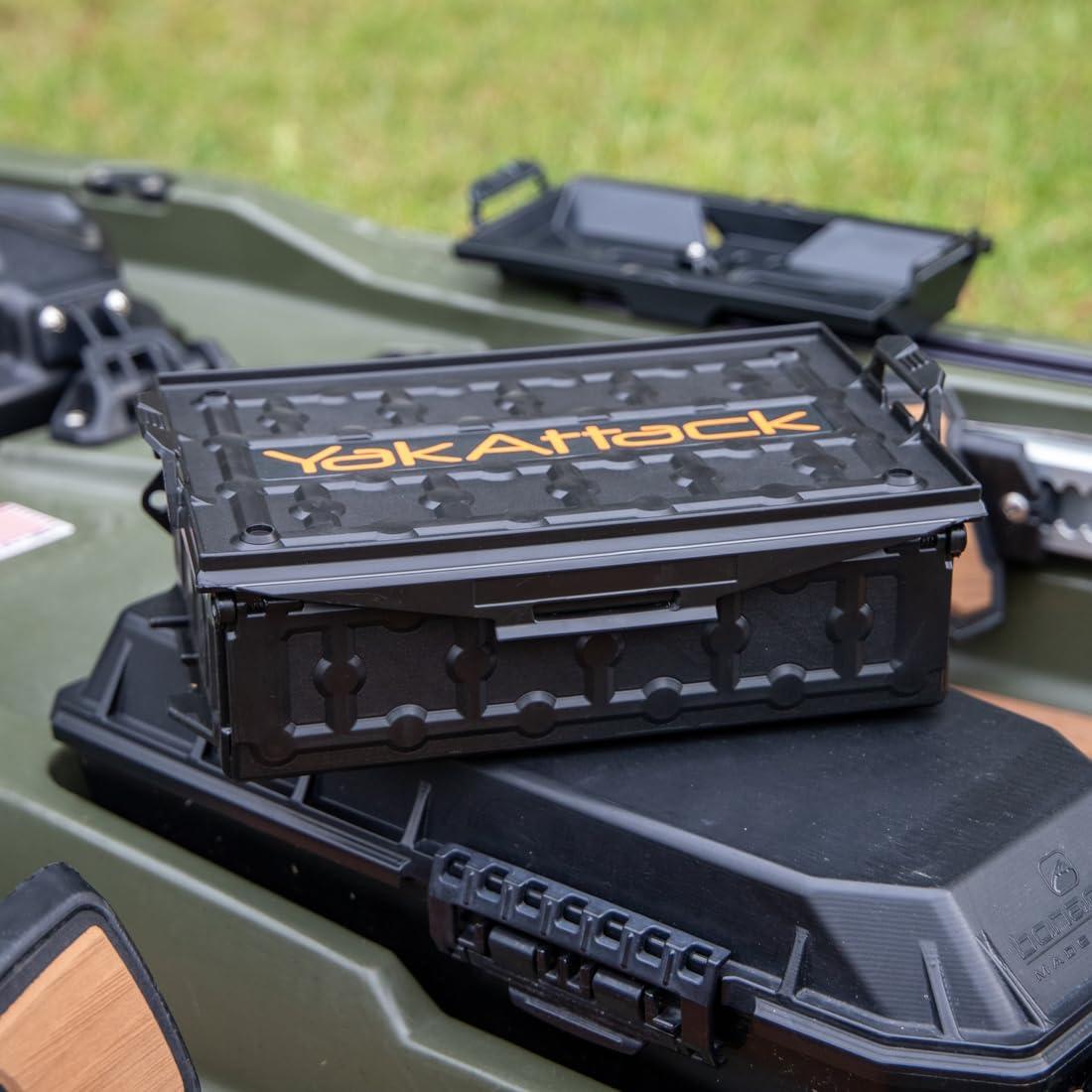 YakAttack TracPak Stackable Fishing Gear Storage Box, Black - Single Box (SSO-1003) | Kayak Fishing Accessories