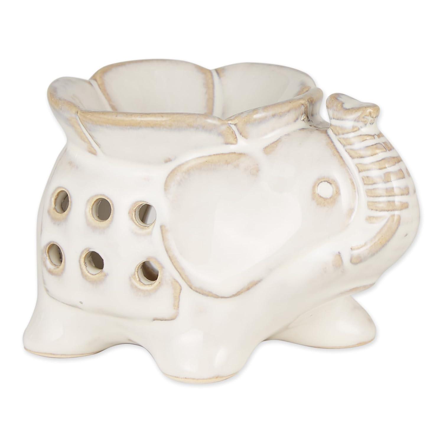 Porcelain Elephant Trio Oil Warmers in Multicolor