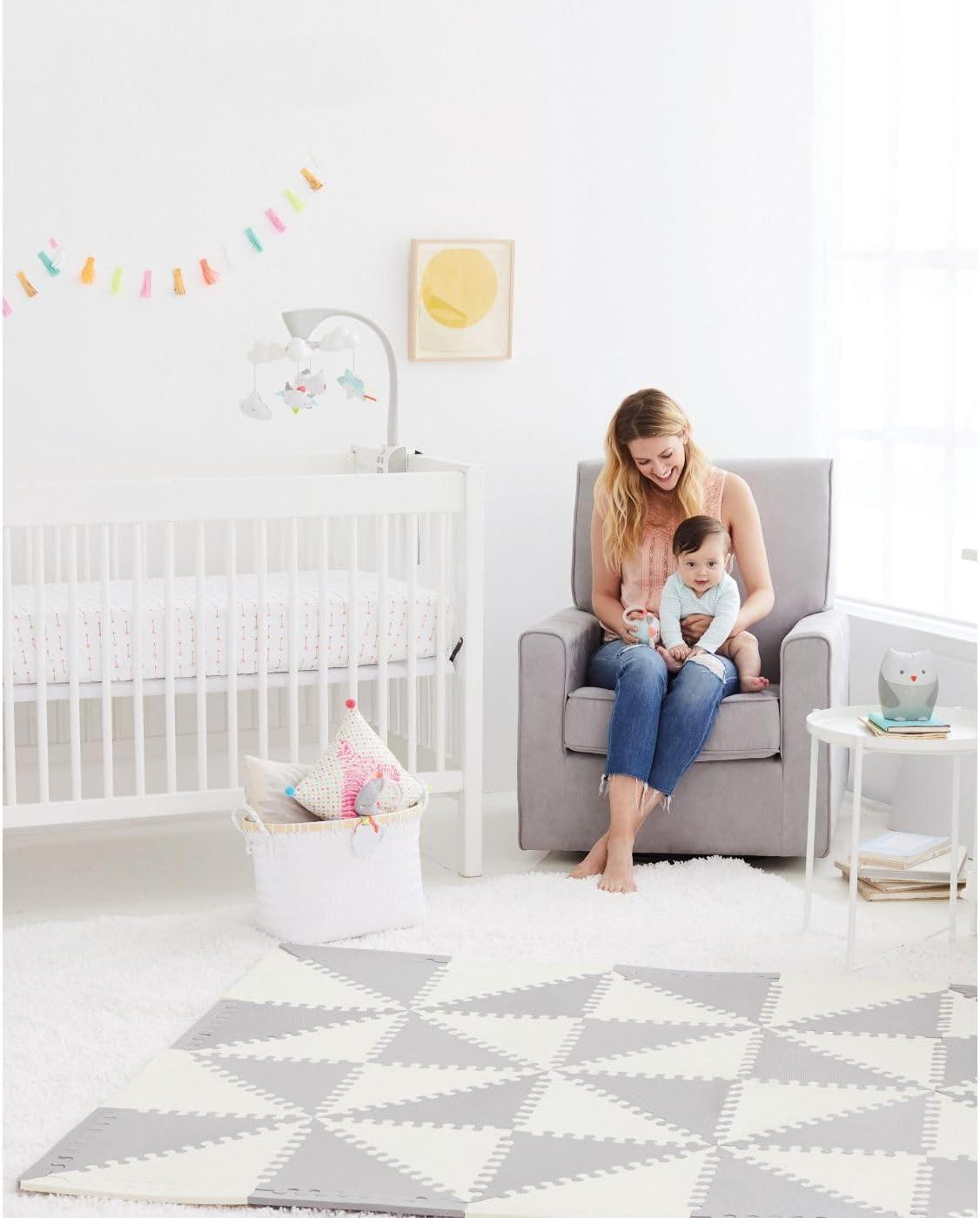 Geo Pattern Gray and Cream Foam Playmat