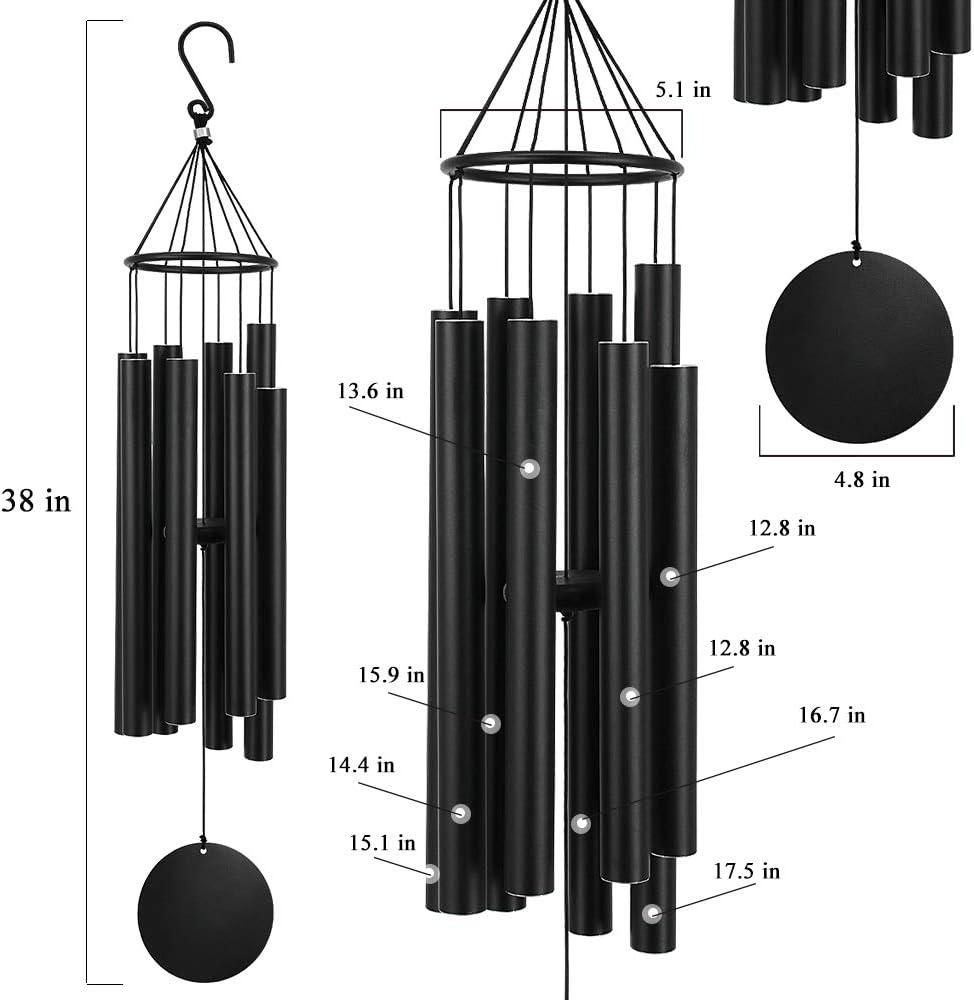 Large Church Outdoor Metal Wind Chimes with 38in Tubes for Serene Garden Ambiance and Soothing Melodies