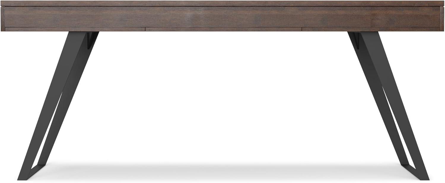 Simpli Home Lowry Solid Acacia Wood Desk, Industrial Style with Keyboard Tray and 2 Drawers