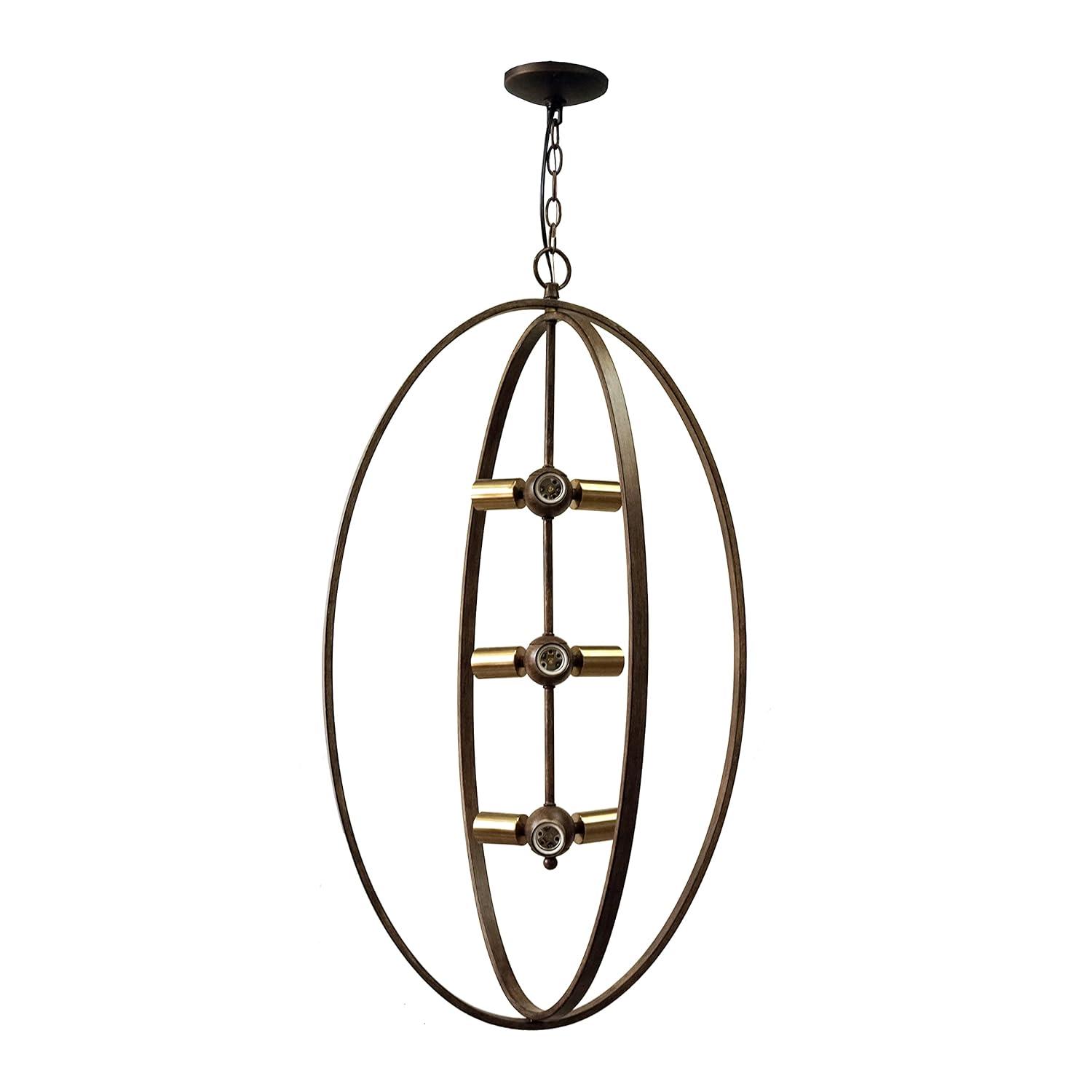 Yosemite Home Decor Alpha 9-Light Chandelier in Distressed Antique Brass Finish